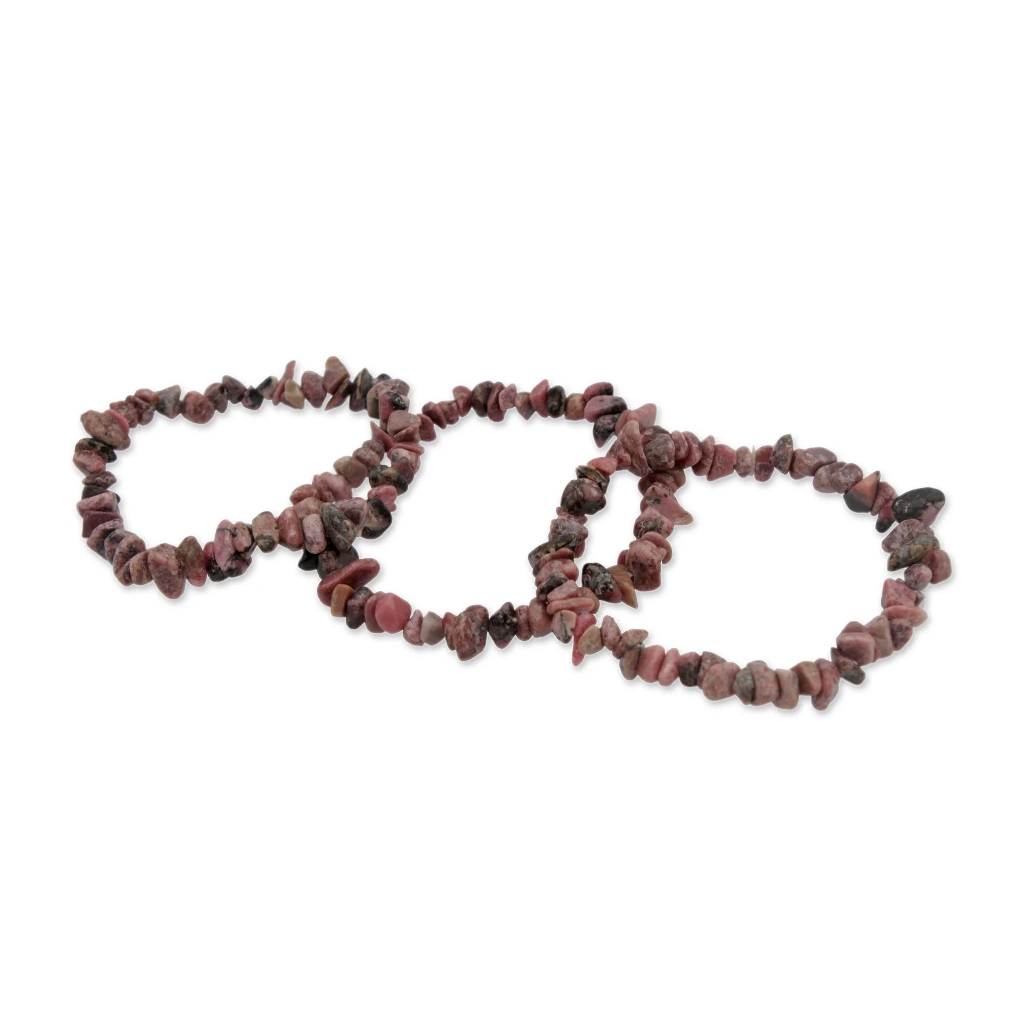 Naturally Enchanting Three Rhodonite Beaded Stretch Bracelets from Brazil - Image 5