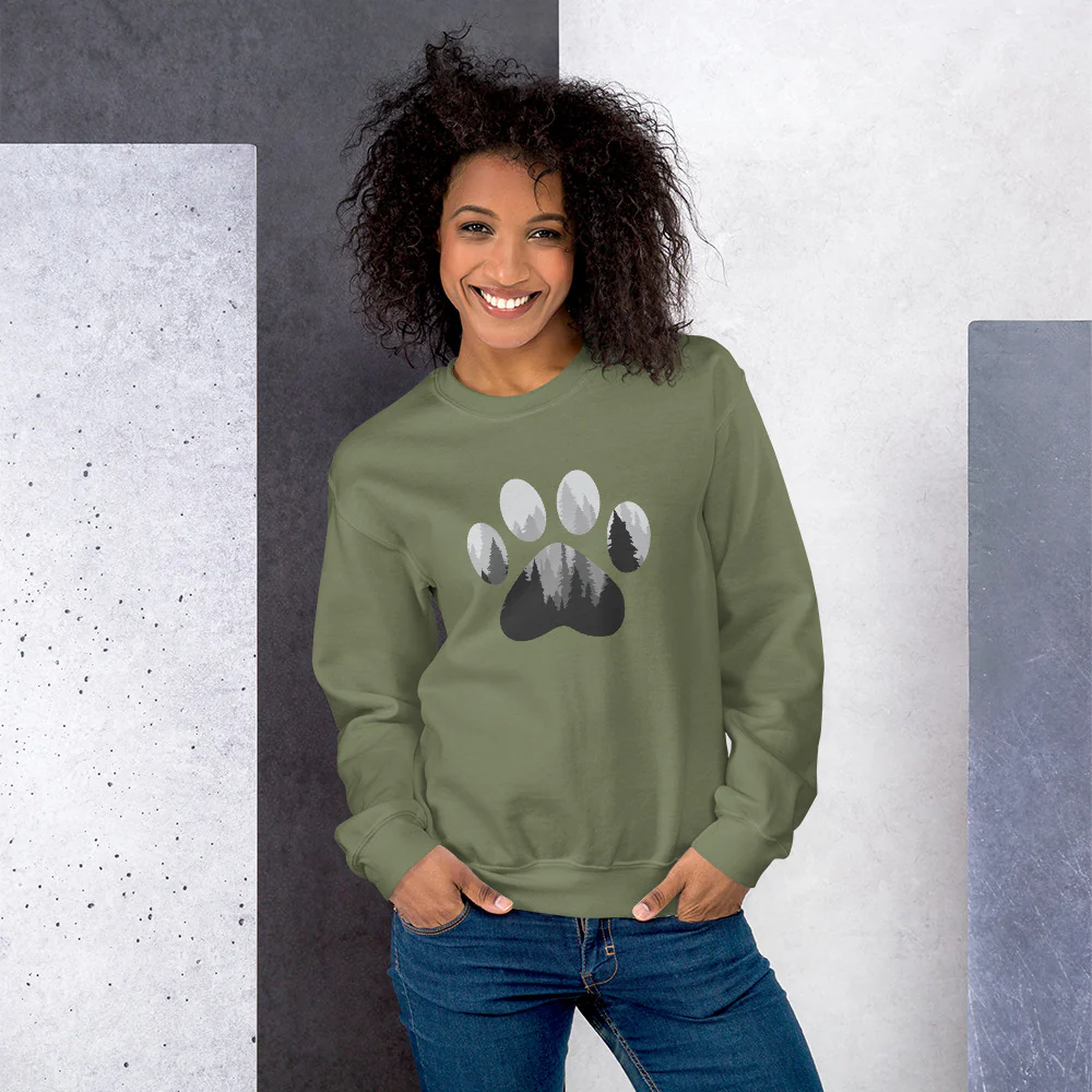 Nature View Paw Crewneck Sweatshirt - Image 8