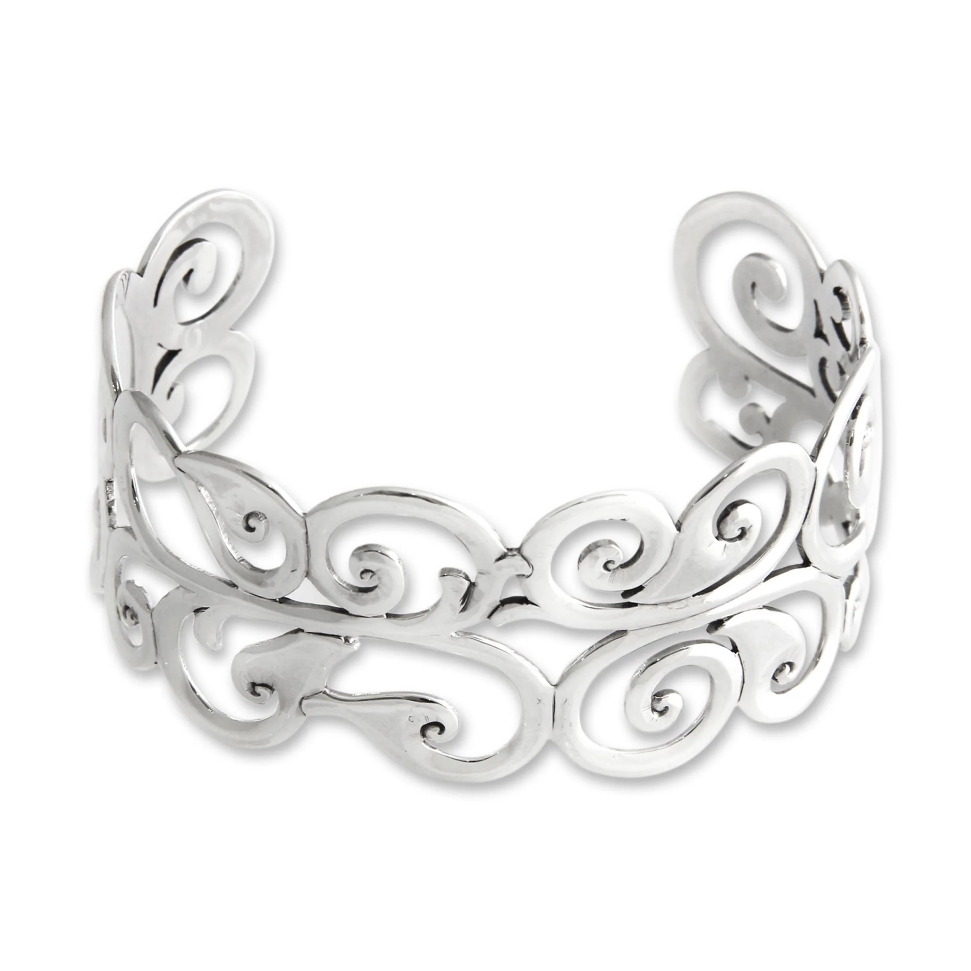 Nature's Delight Silver Cuff Bracelet - Image 2