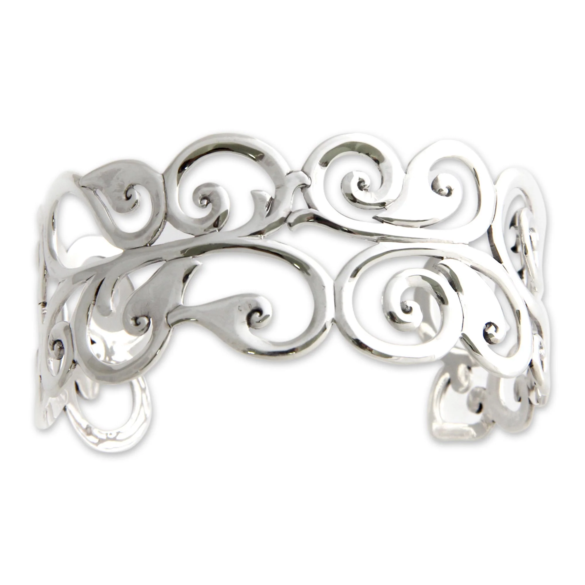 Nature's Delight Silver Cuff Bracelet - Image 3