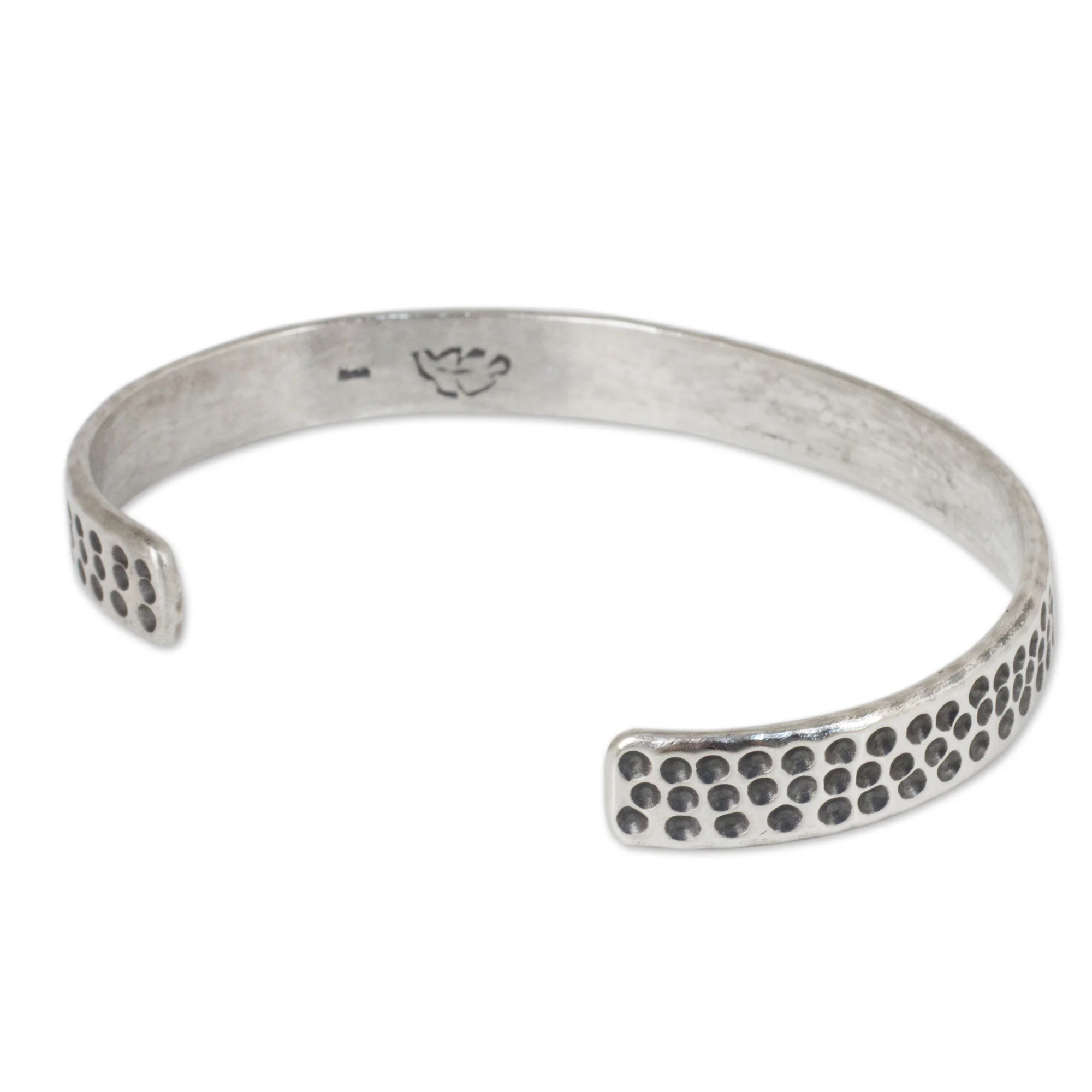 Nature's Way Slender Cuff Bracelet of Handcrafted Sterling Silver - Image 3
