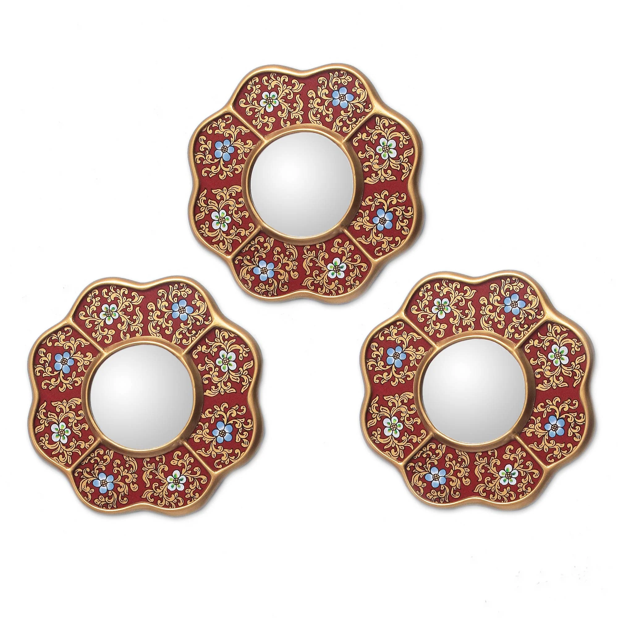 New Spring 3 Petite Collectible Reverse Painted Glass Accent Mirrors - Image 2