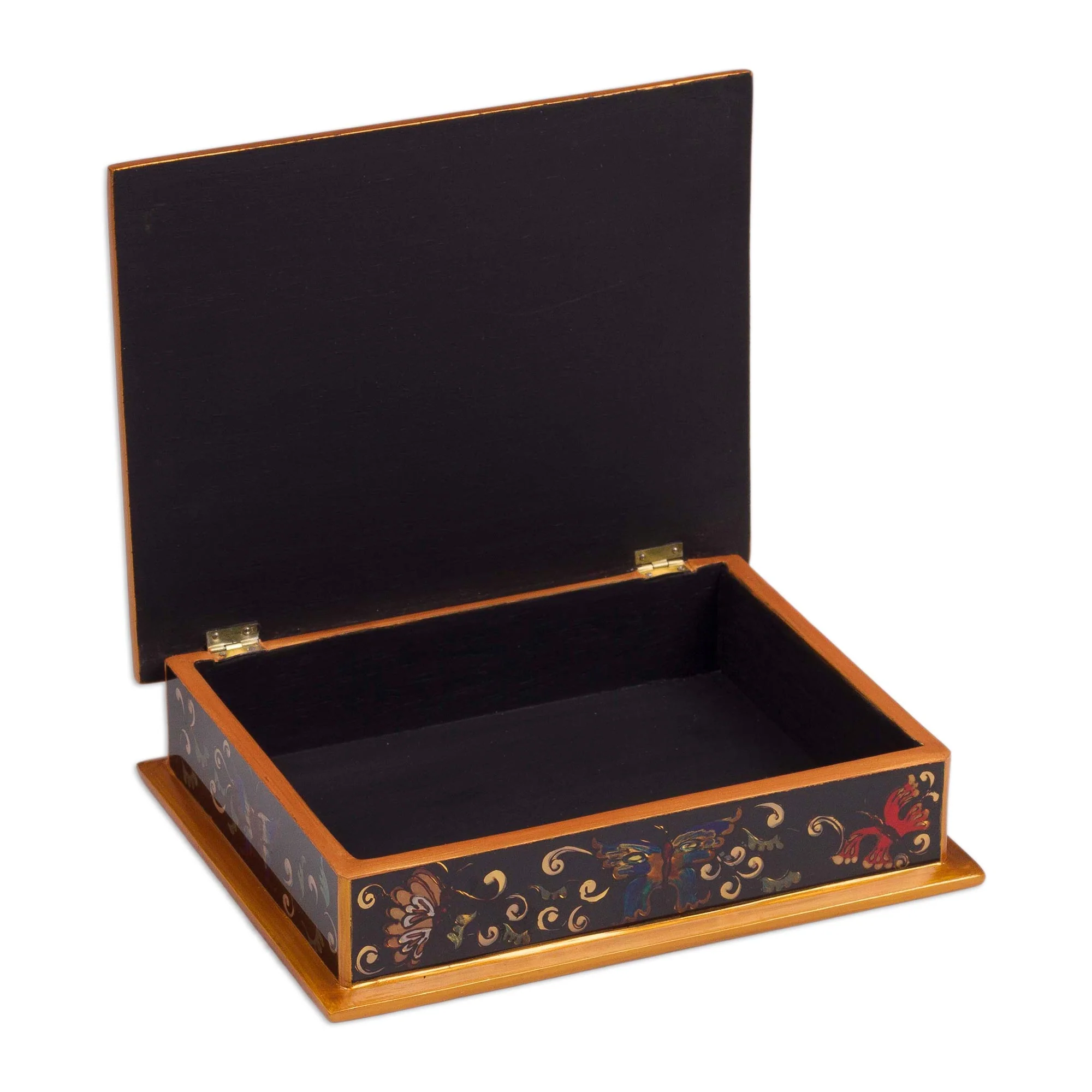 Night Flutters Painted Glass Jewelry Box - Image 5