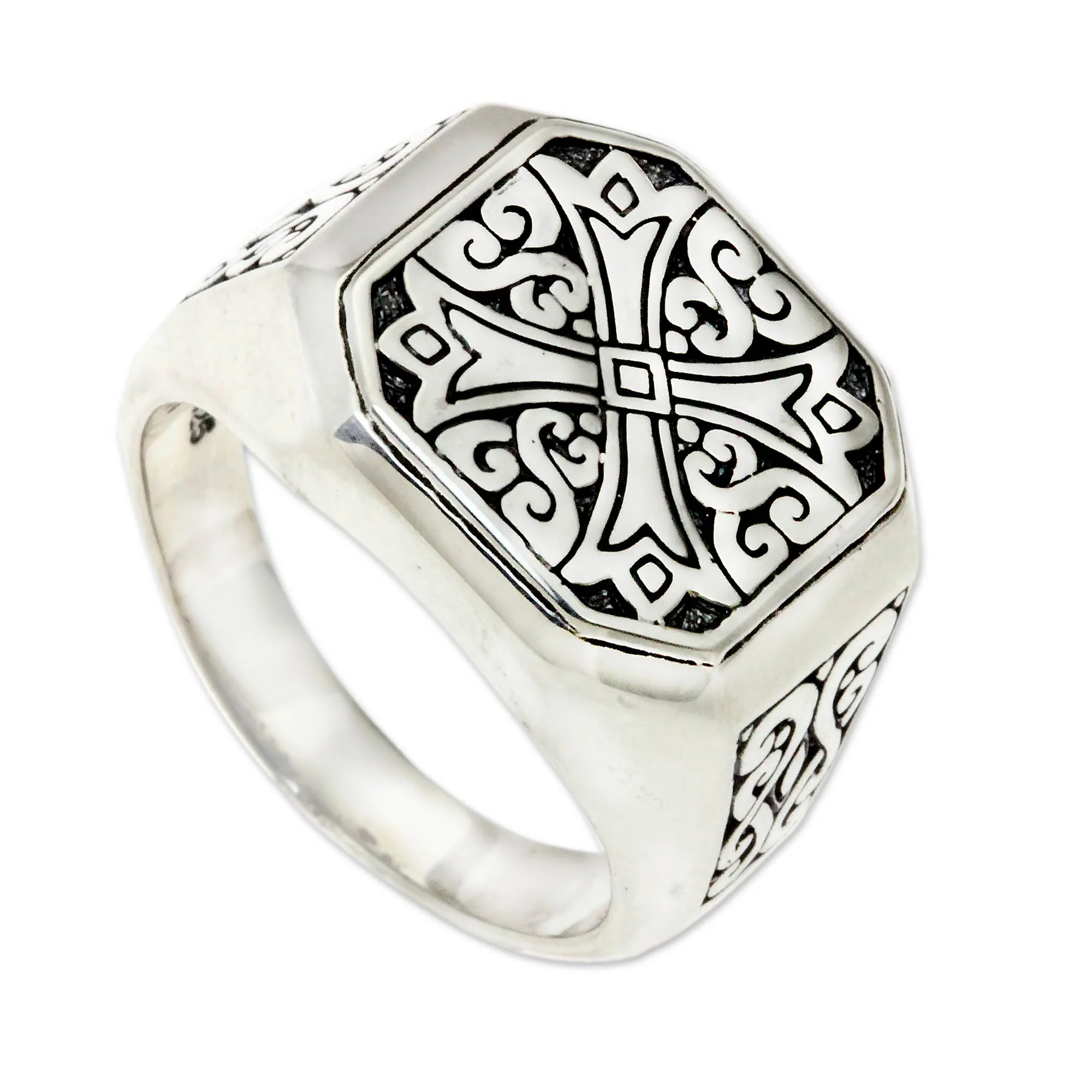 Noble Knight Sterling Silver Men's Ring - Image 2