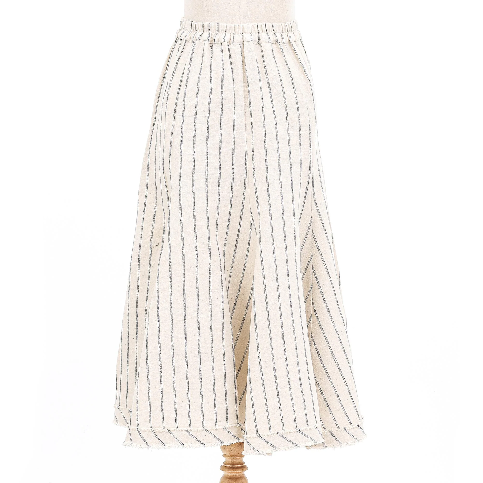 Noble Lines in Blue Artisan Crafted Cotton Skirt - Image 4