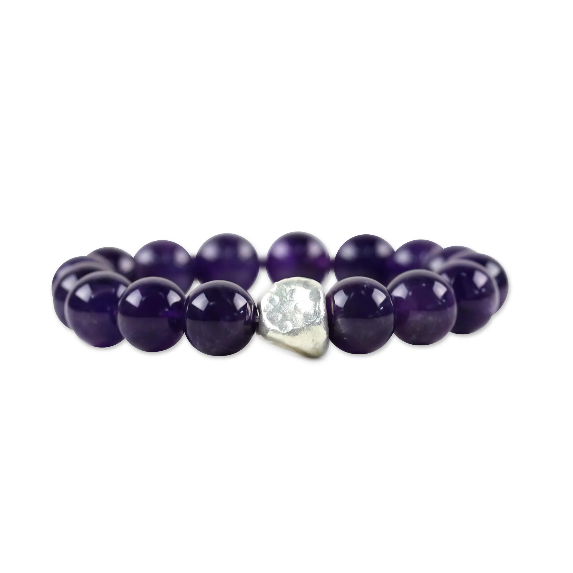 Nonconformist Beaded Amethyst and Karen Silver Bracelet from Thailand - Image 5