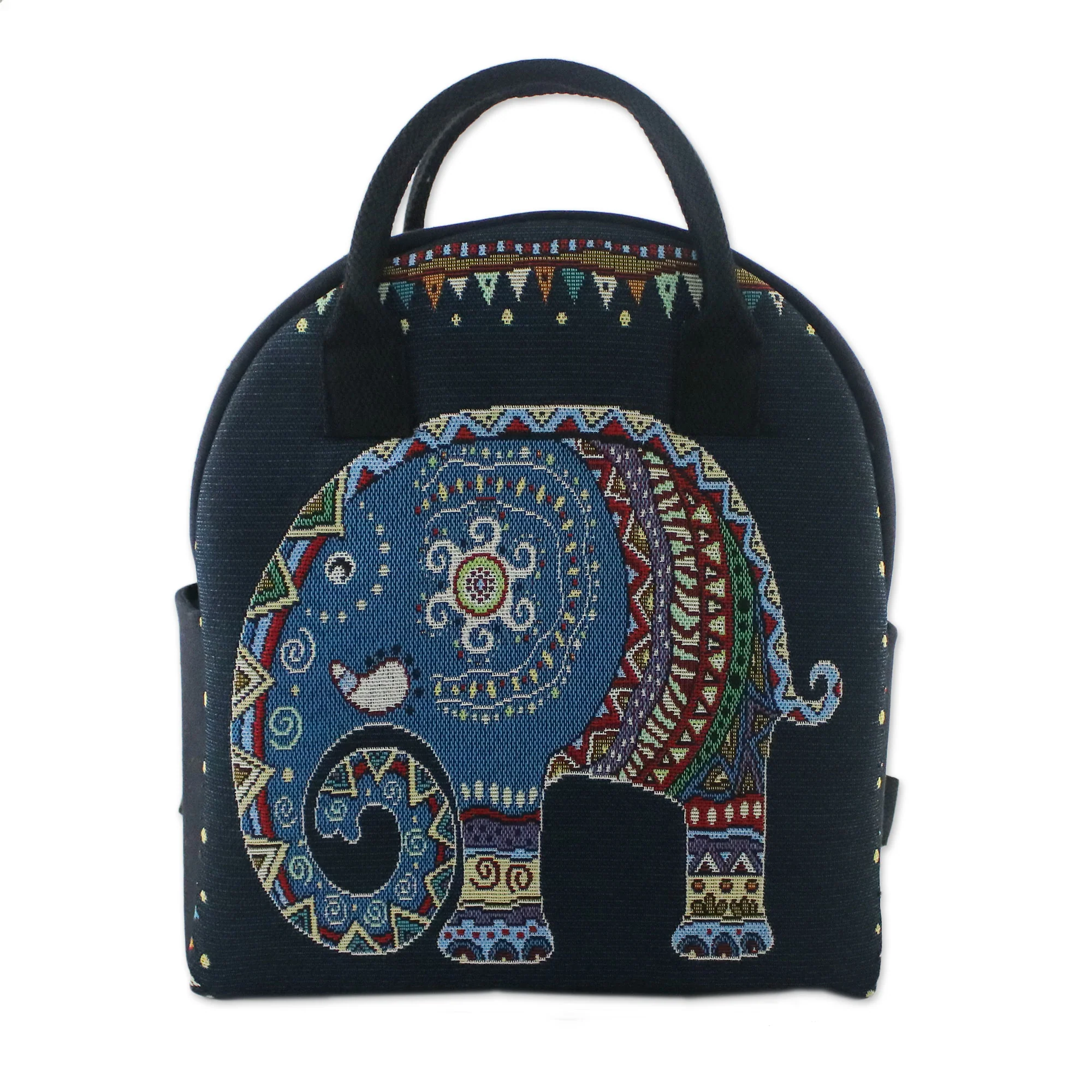 Northern Elephant Multicolor Cotton Backpack - Image 2