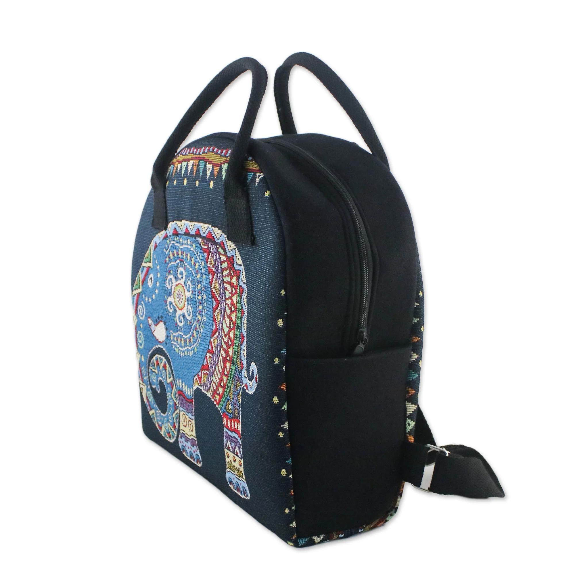 Northern Elephant Multicolor Cotton Backpack - Image 4