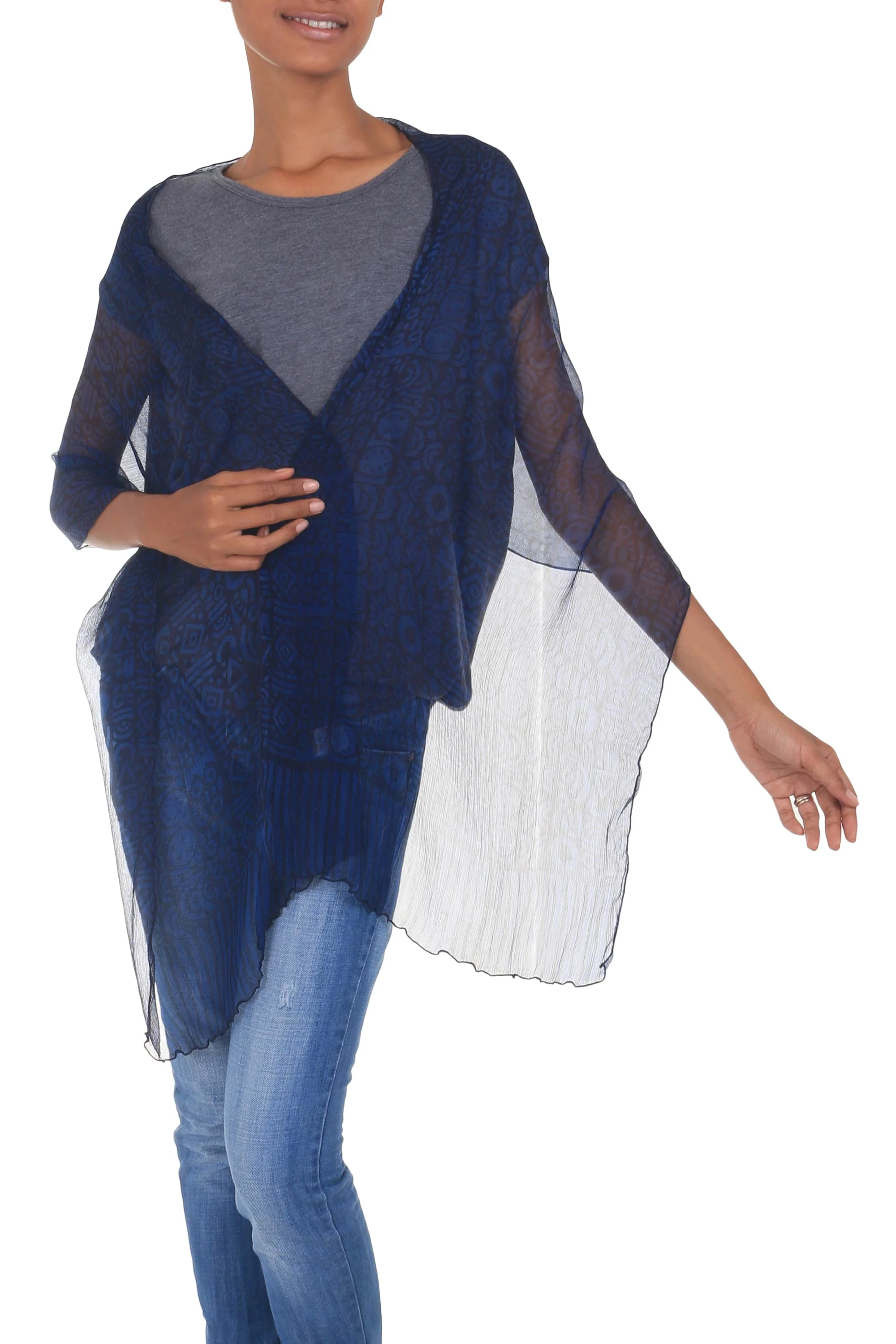 Midnight Sea Silk Shawl - Image 2