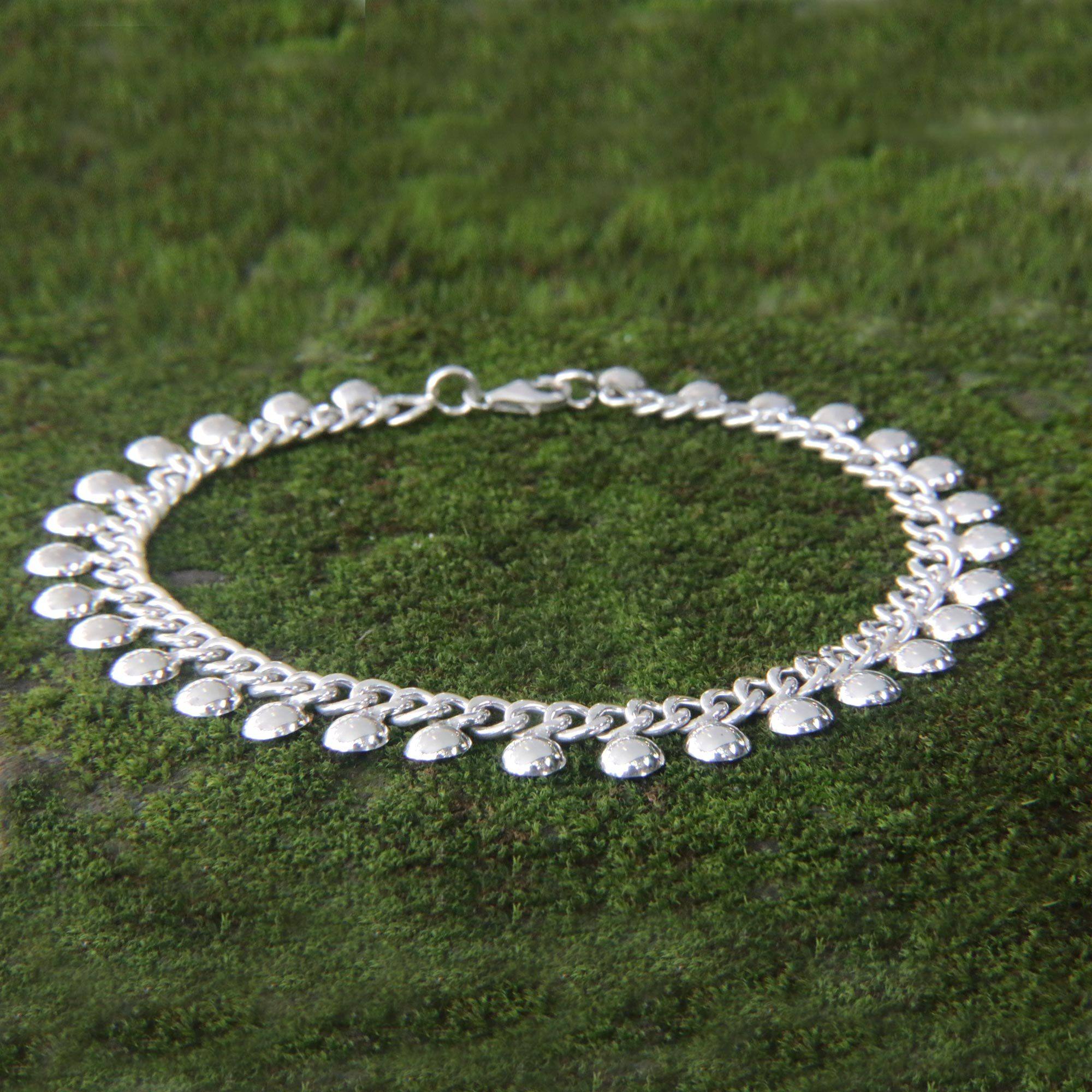 Handmade Silver Chain Charm Anklet - Image 3