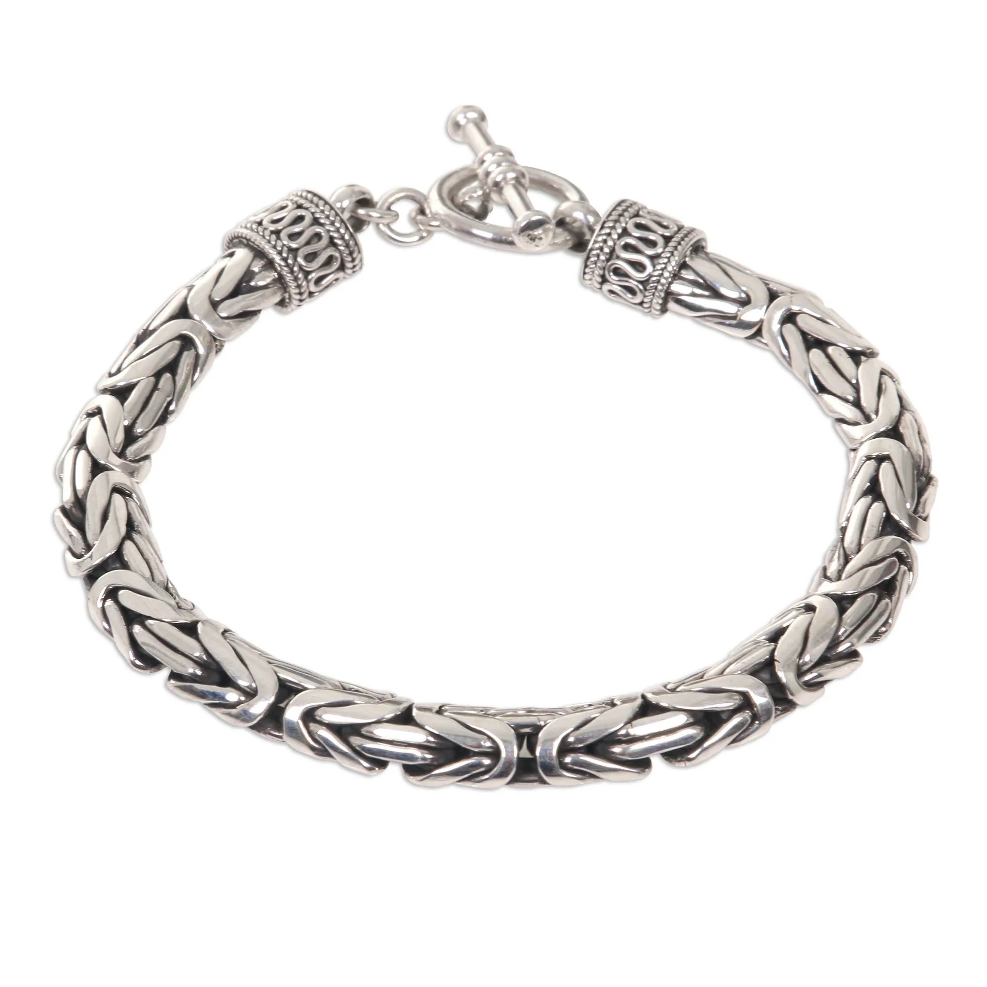Men's Sterling Silver Dragon Chain Bracelet - Image 3