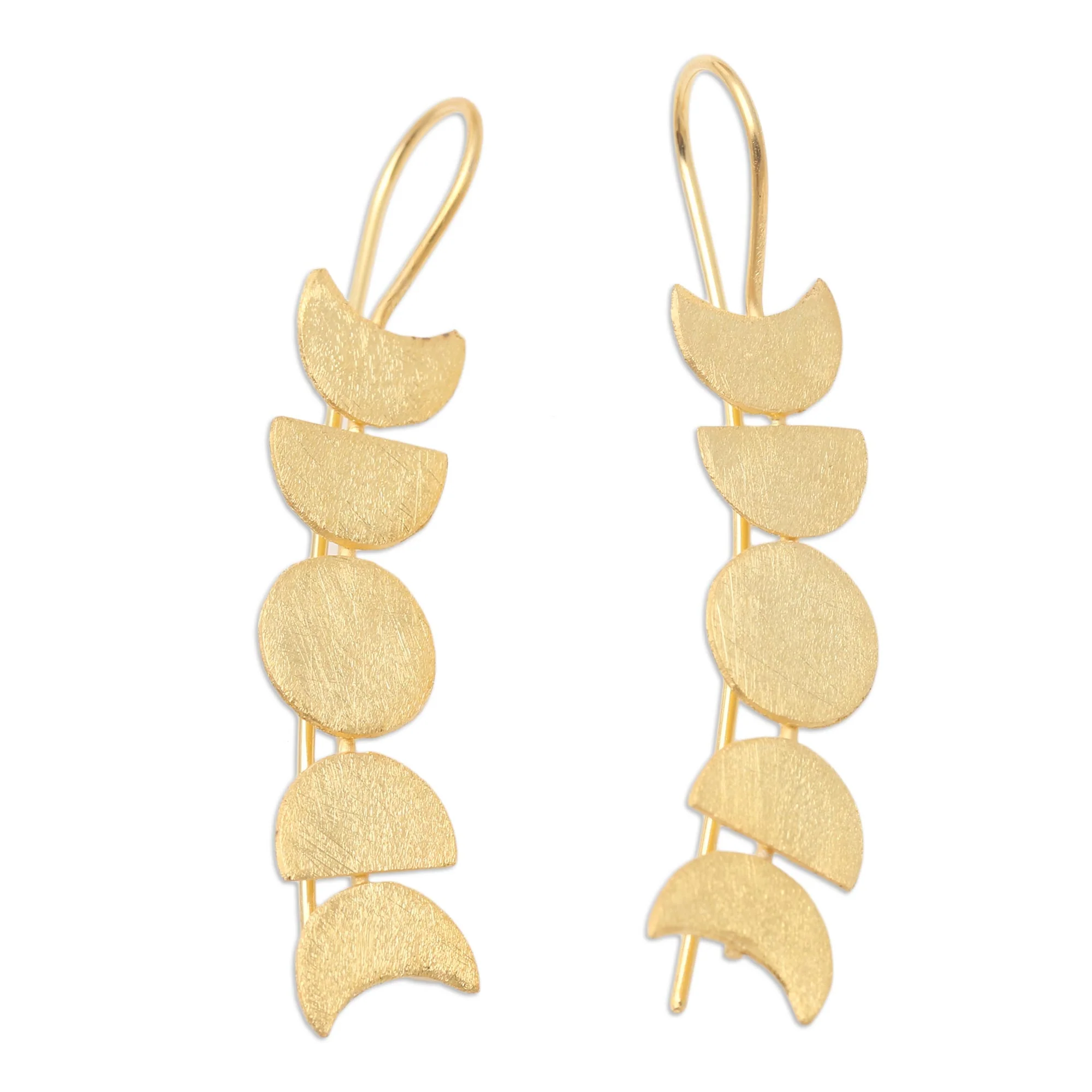 Oat Growth Handcrafted Gold-Plated Dangle Earrings - Image 2