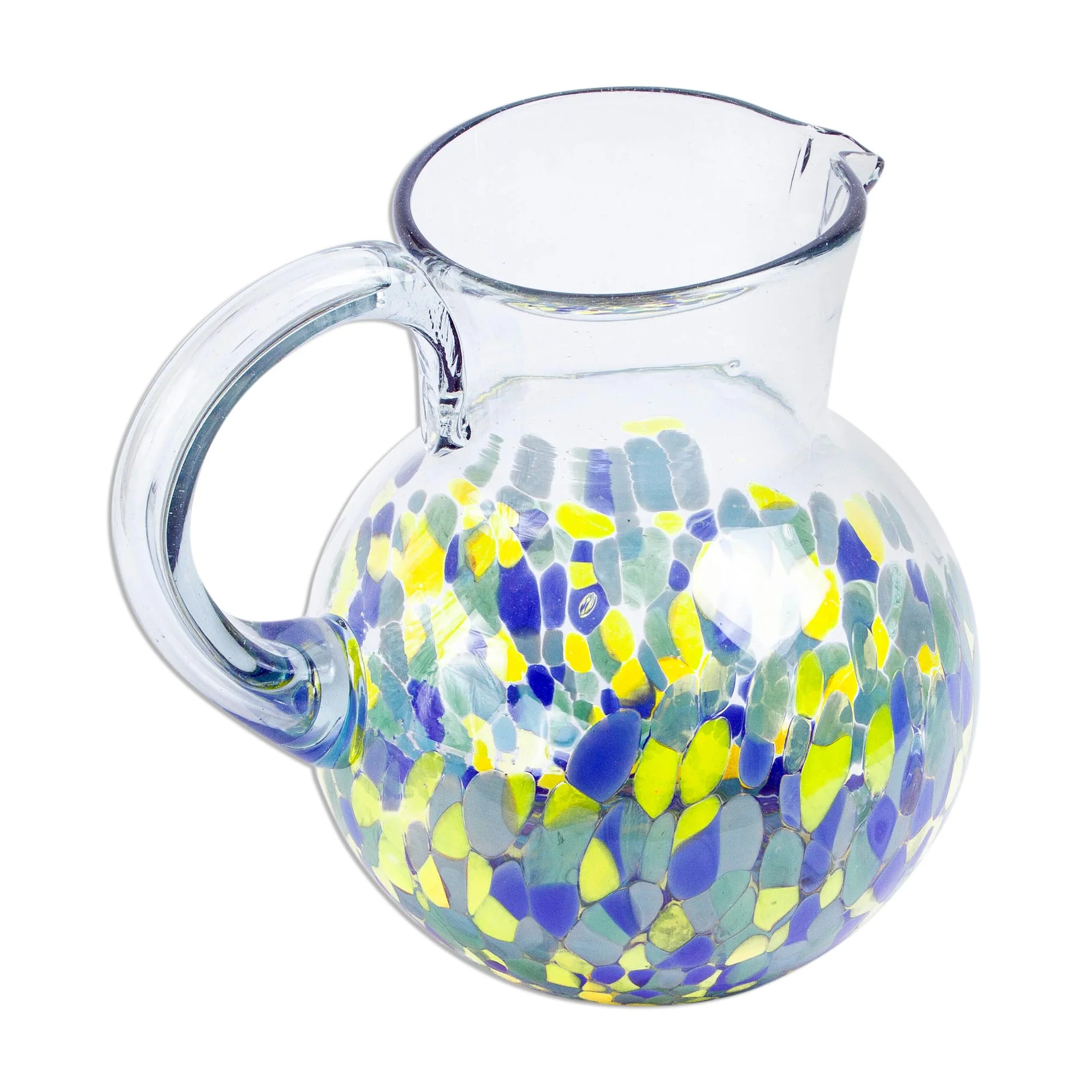 Ocean Confetti Colorful Recycled Glass Pitcher Crafted in Mexico - Image 2