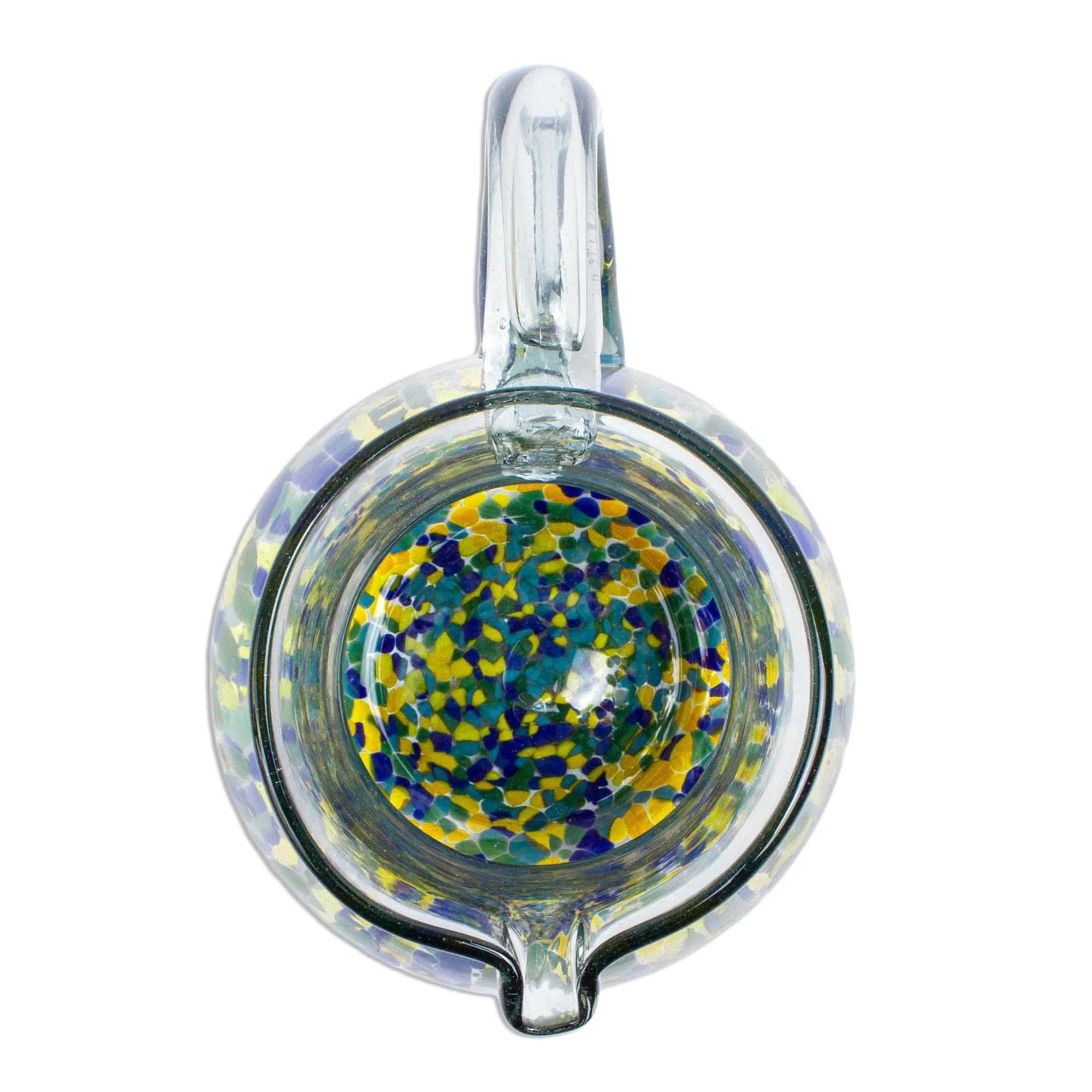 Ocean Confetti Colorful Recycled Glass Pitcher Crafted in Mexico - Image 3