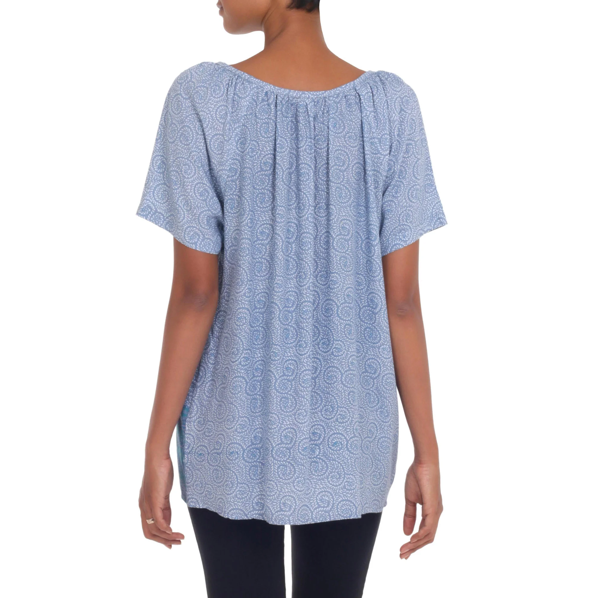 Ocean Dreams Blue Rayon Blouse - Image 4