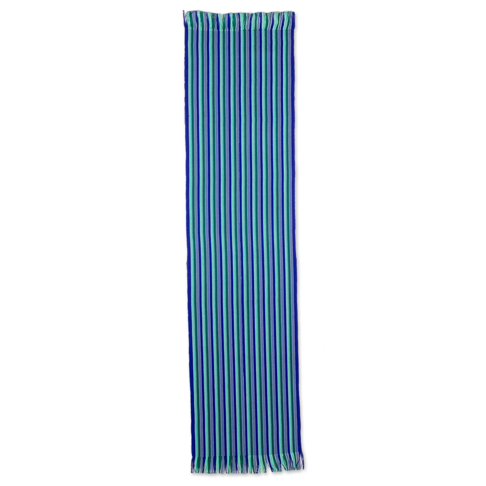 Ocean Memory Blue and Green Striped 100% Cotton Table Runner - Image 5