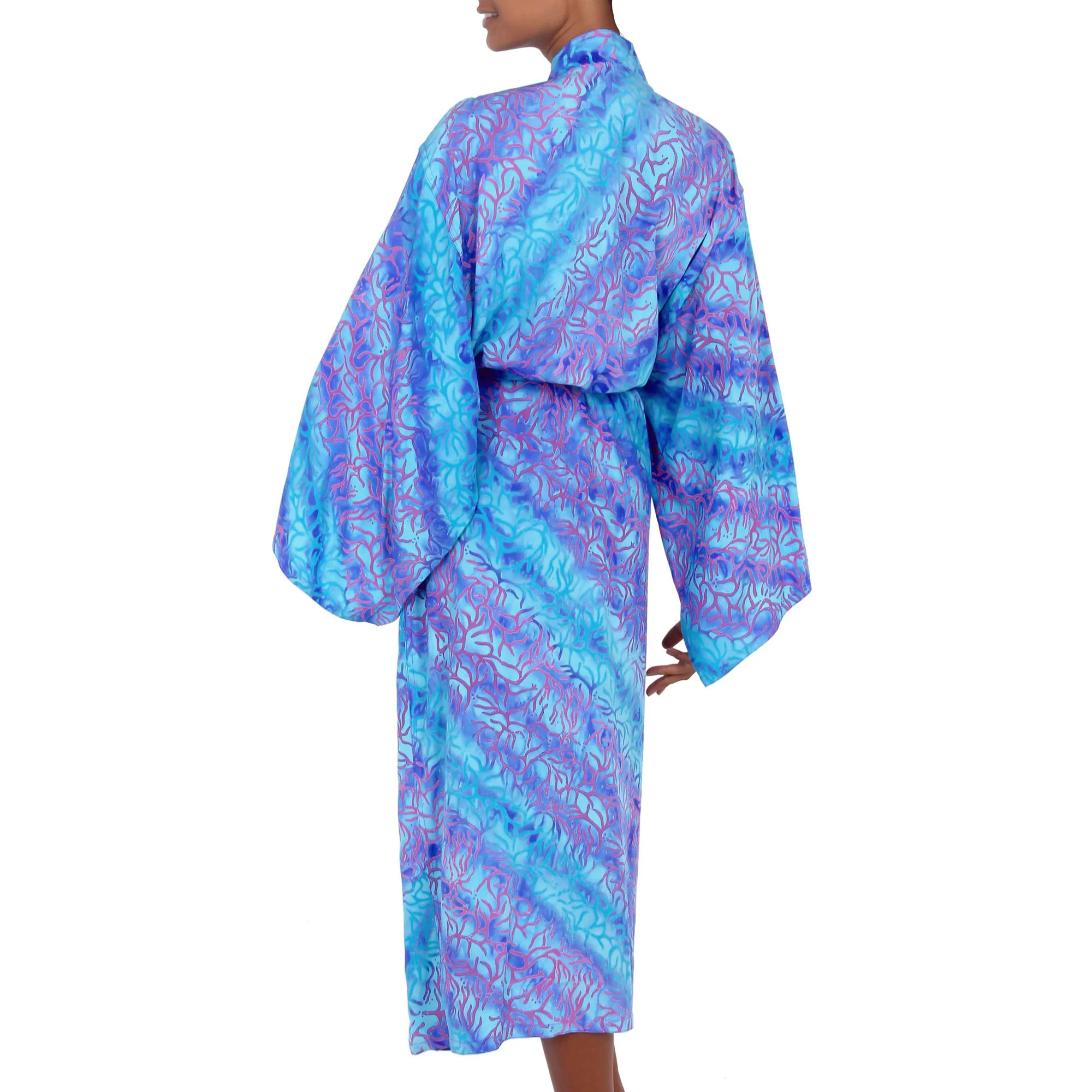 Ocean Symphony Batik Lightweight Robe - Image 3