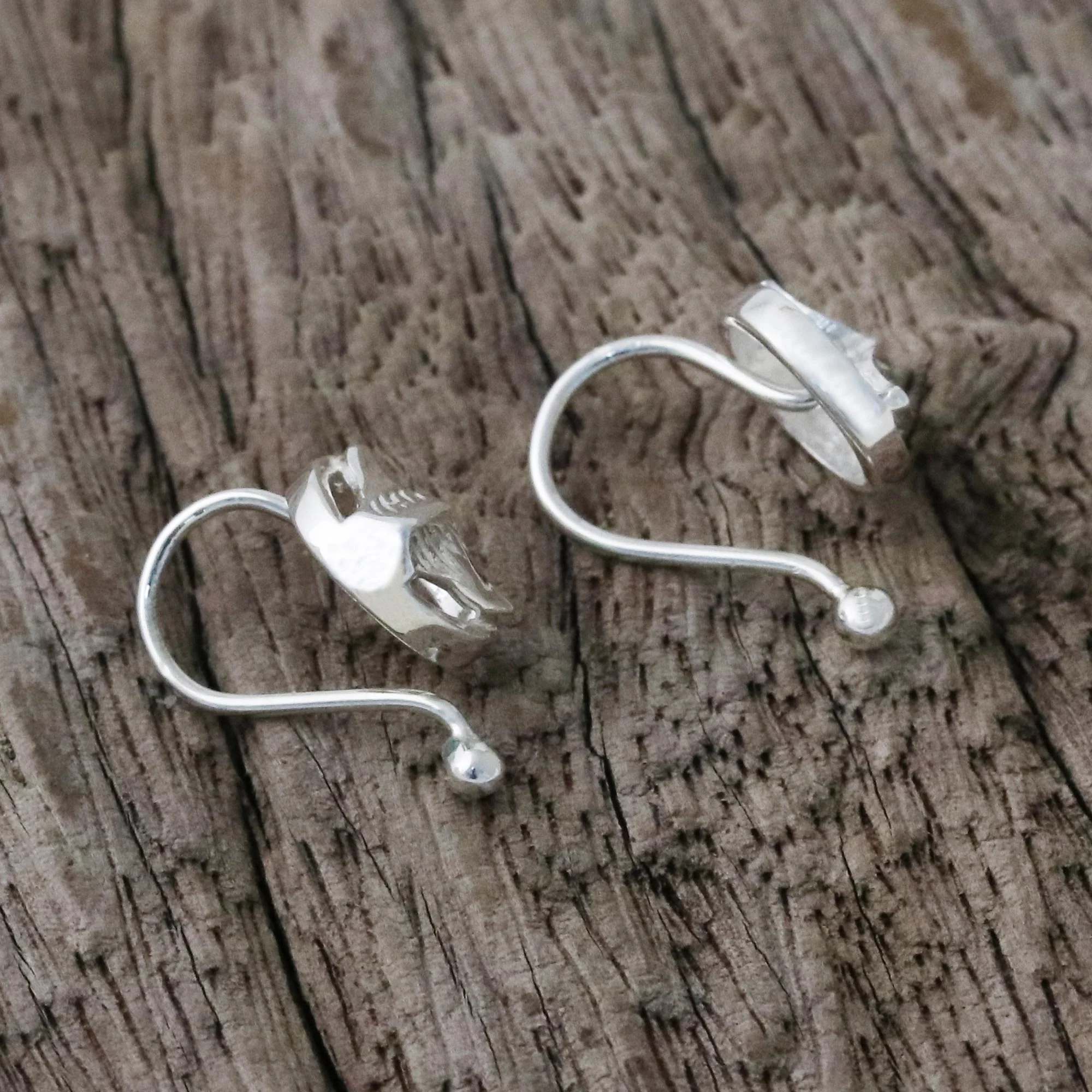 Ocean Tails Sterling Silver Whale-Themed Ear Cuffs from Thailand - Image 4