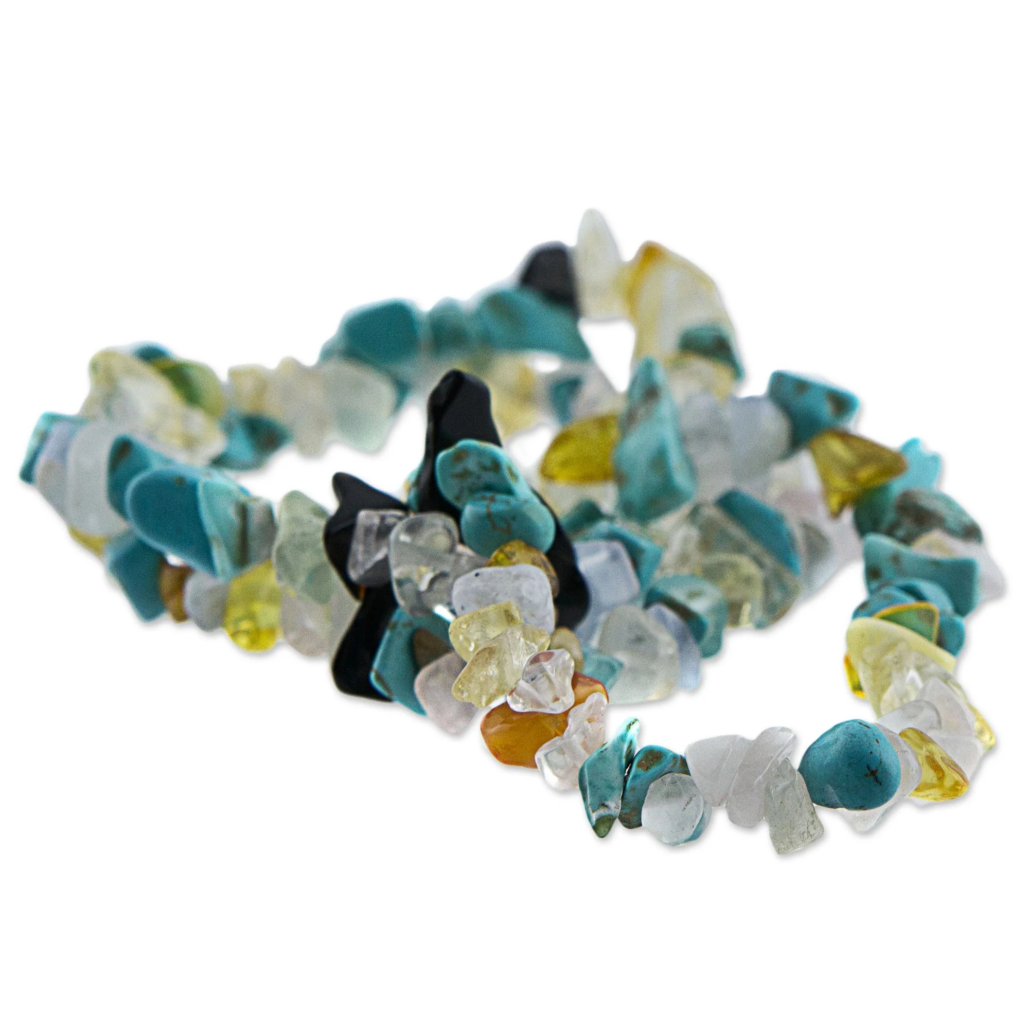 Ocean Trio Multigem Beaded Bracelets (Set of 3) Citrine from Brazil - Image 5