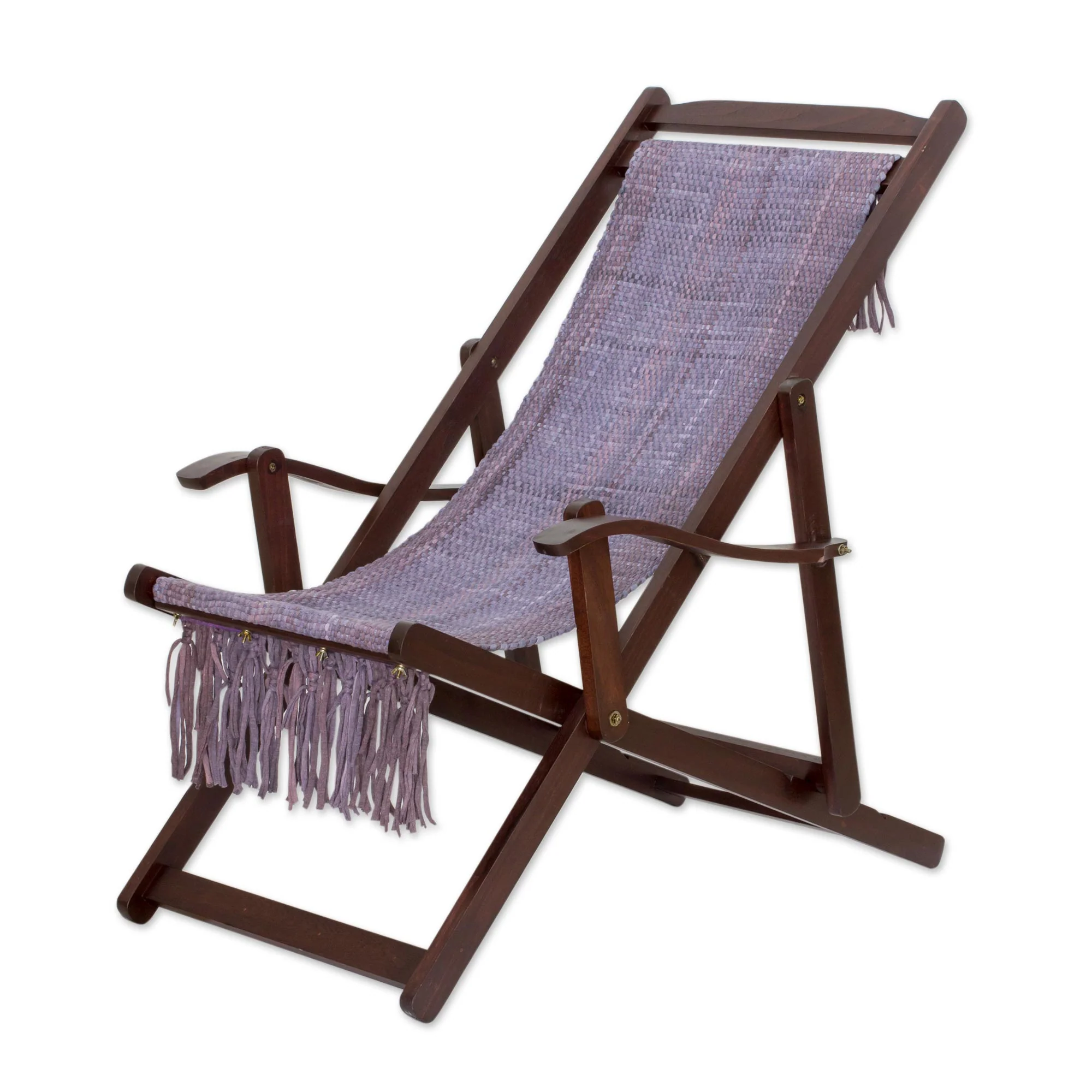 Oceanside Adjustable Frame Purple Recycled Cotton Blend Hammock Chair - Image 2