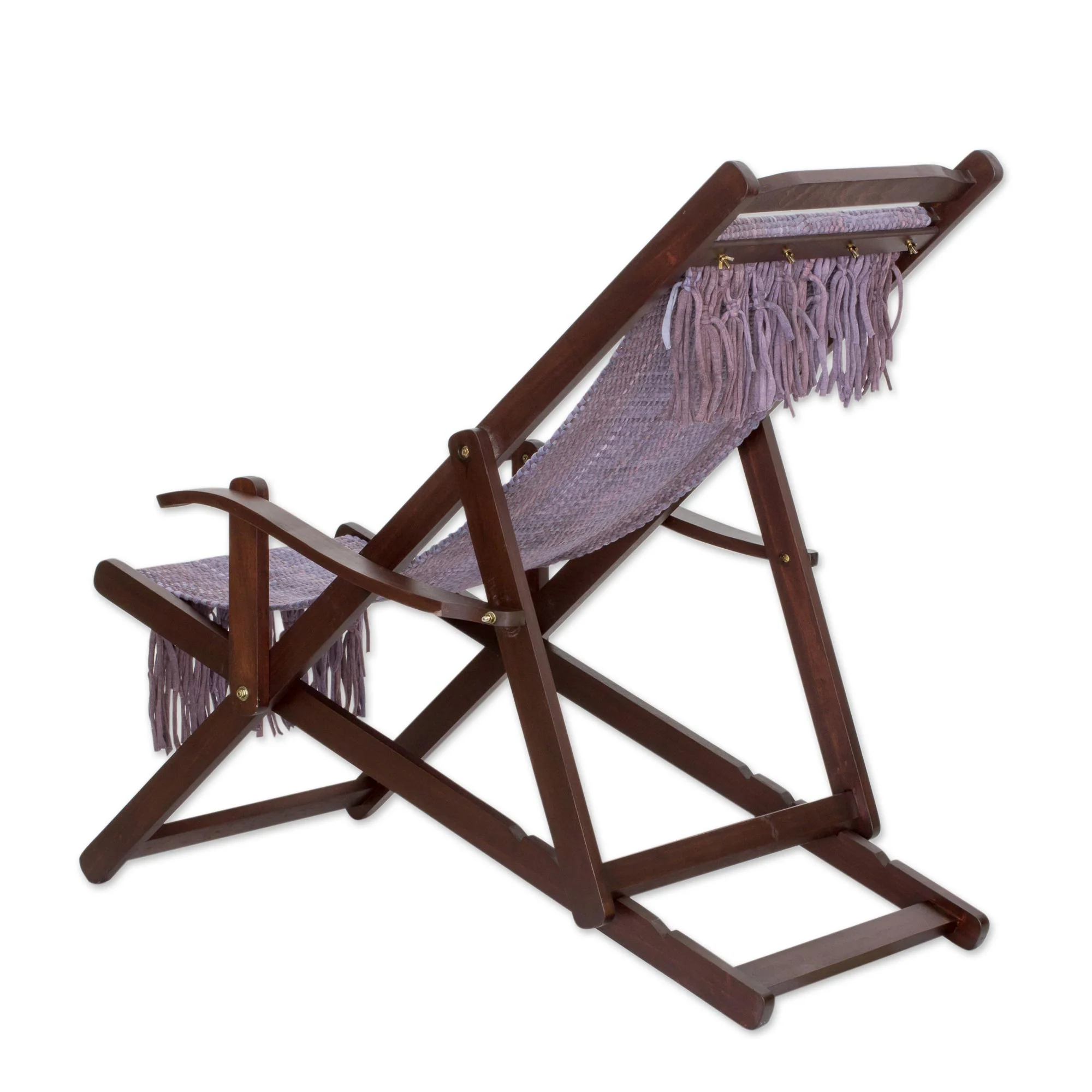 Oceanside Adjustable Frame Purple Recycled Cotton Blend Hammock Chair - Image 3