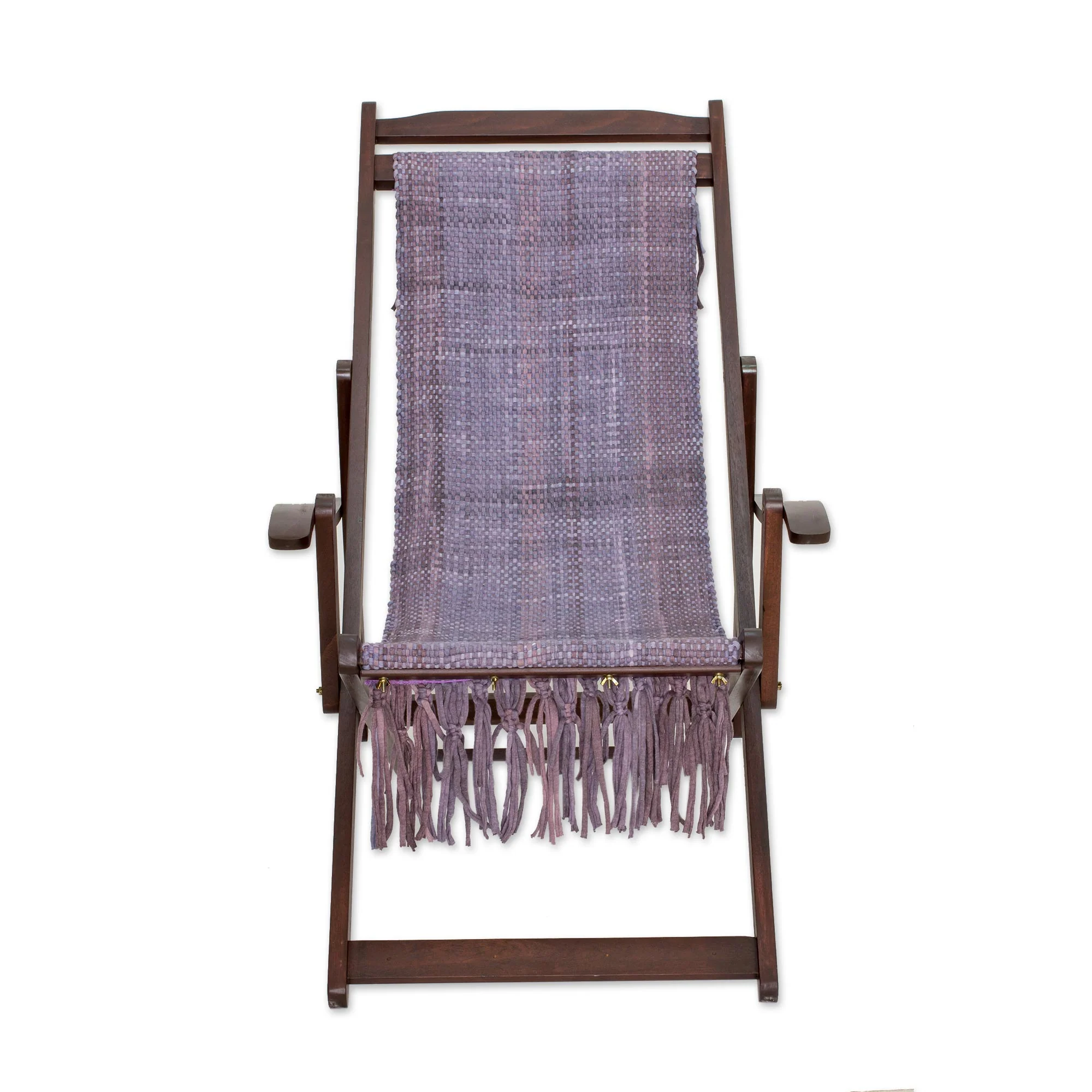 Oceanside Adjustable Frame Purple Recycled Cotton Blend Hammock Chair - Image 5