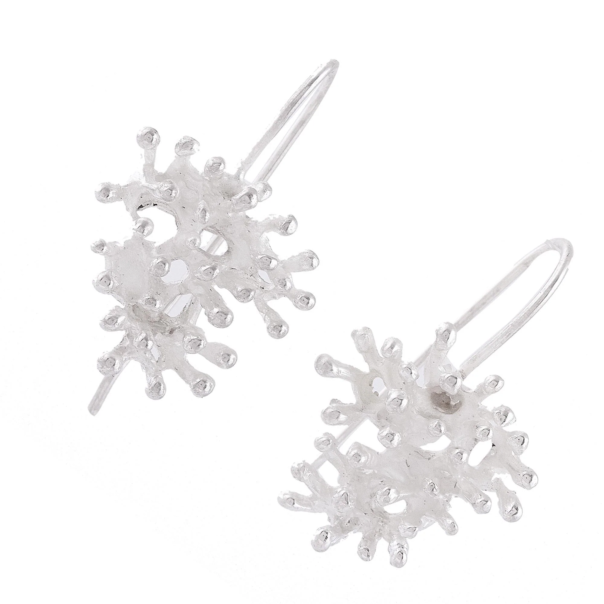 On the Beach Taxco Sterling Silver Coral Drop Earrings from Mexico - Image 4