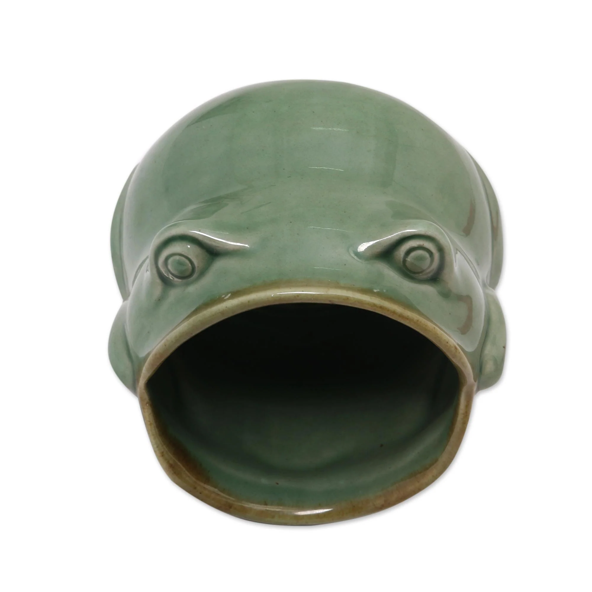 Opera Frog Handcrafted Frog Shaped Glazed Ceramic Salt Cellar - Image 2