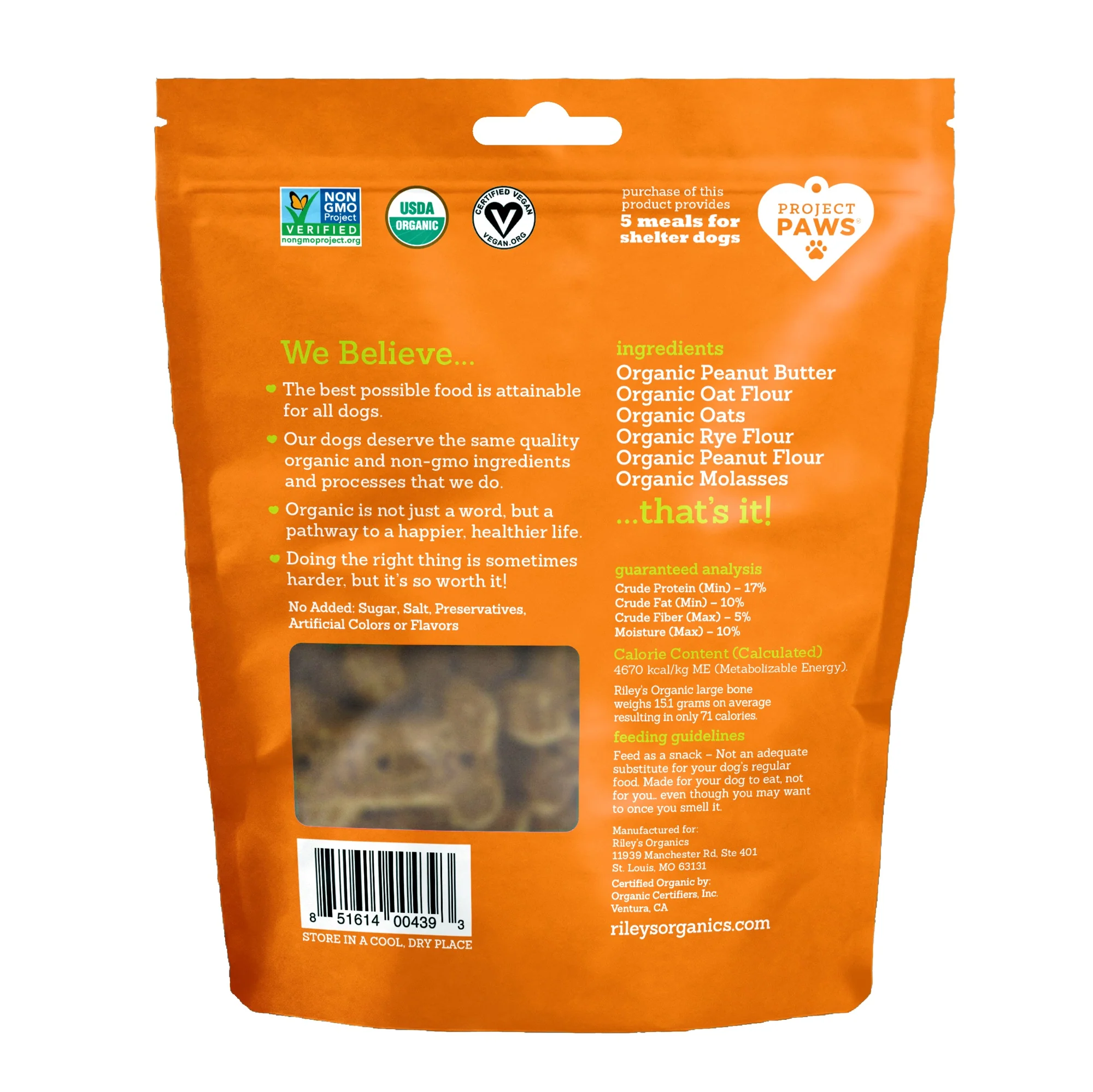 Organic Peanut Butter & Molasses Baked Biscuits - Large Bone - Image 2