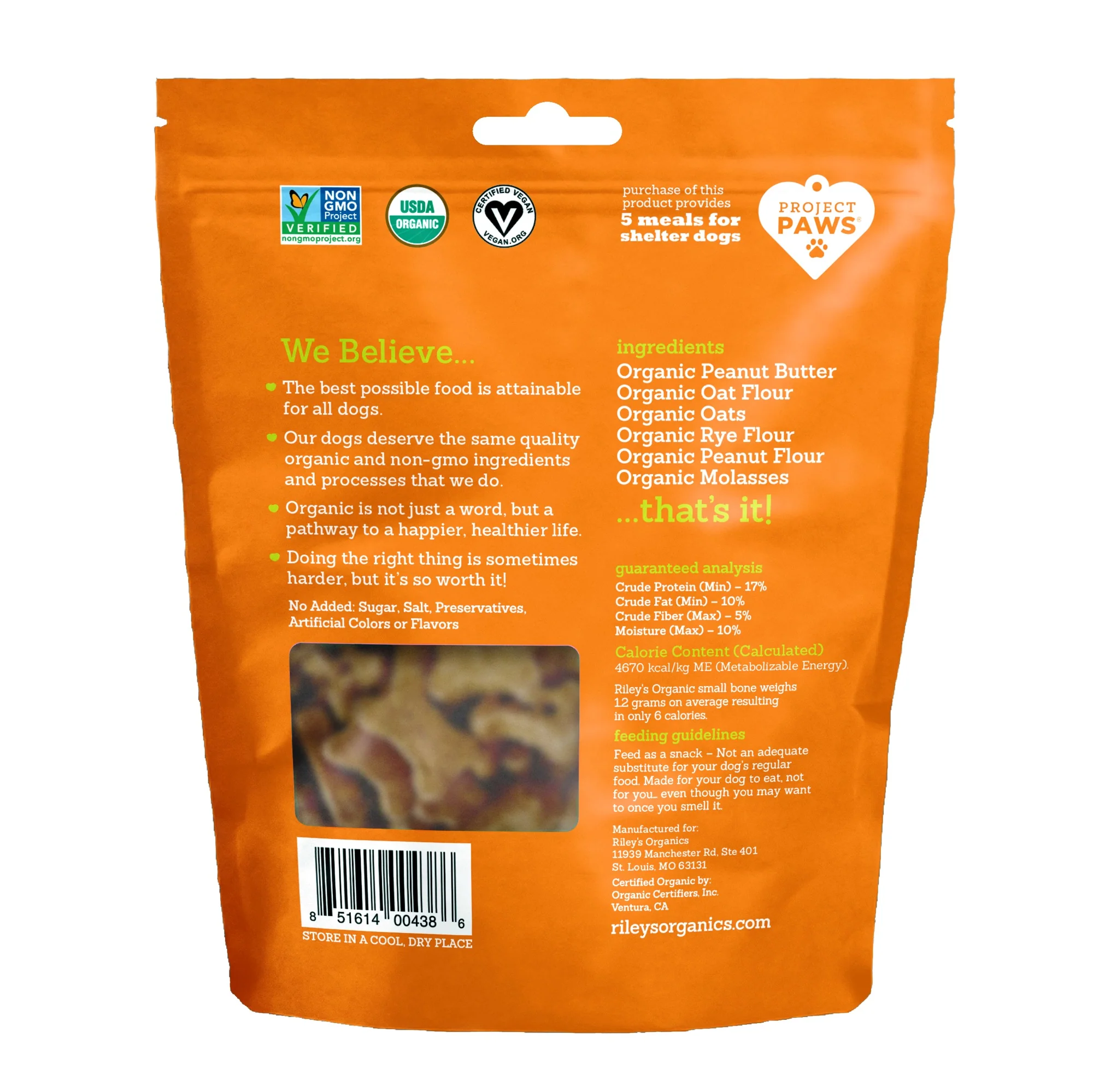 Organic Peanut Butter & Molasses Baked Biscuits - Small Bone - Image 2