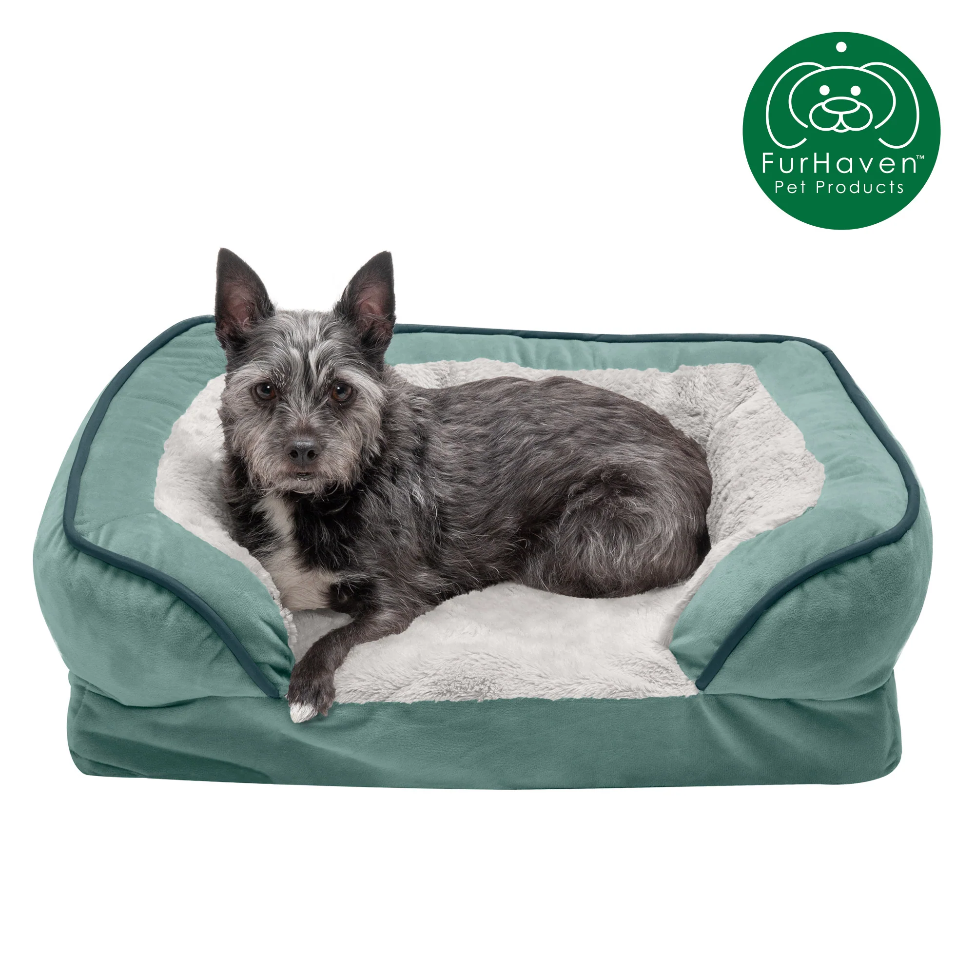 Orthopedic Perfect Comfort Velvet Waves Sofa-Style Pet Bed - Image 15