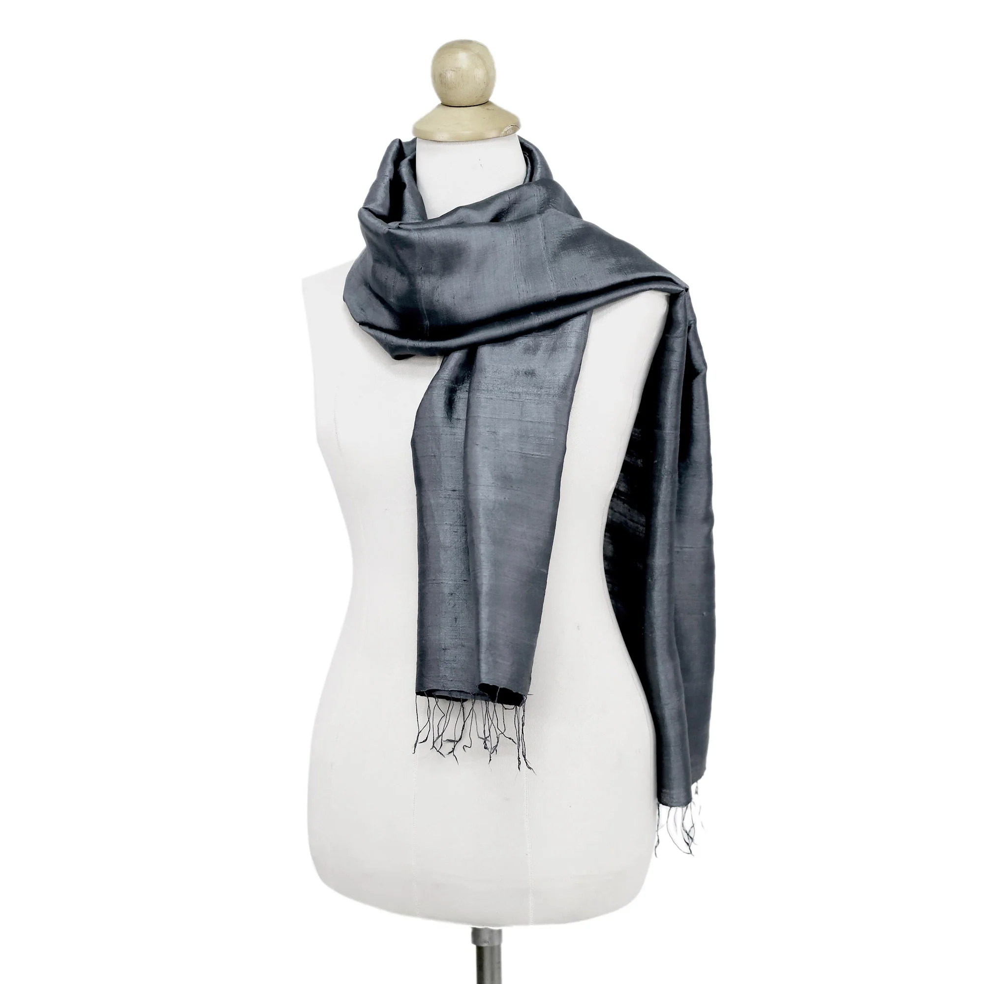 Otherworldly in Iron Grey Silk Scarf - Image 3