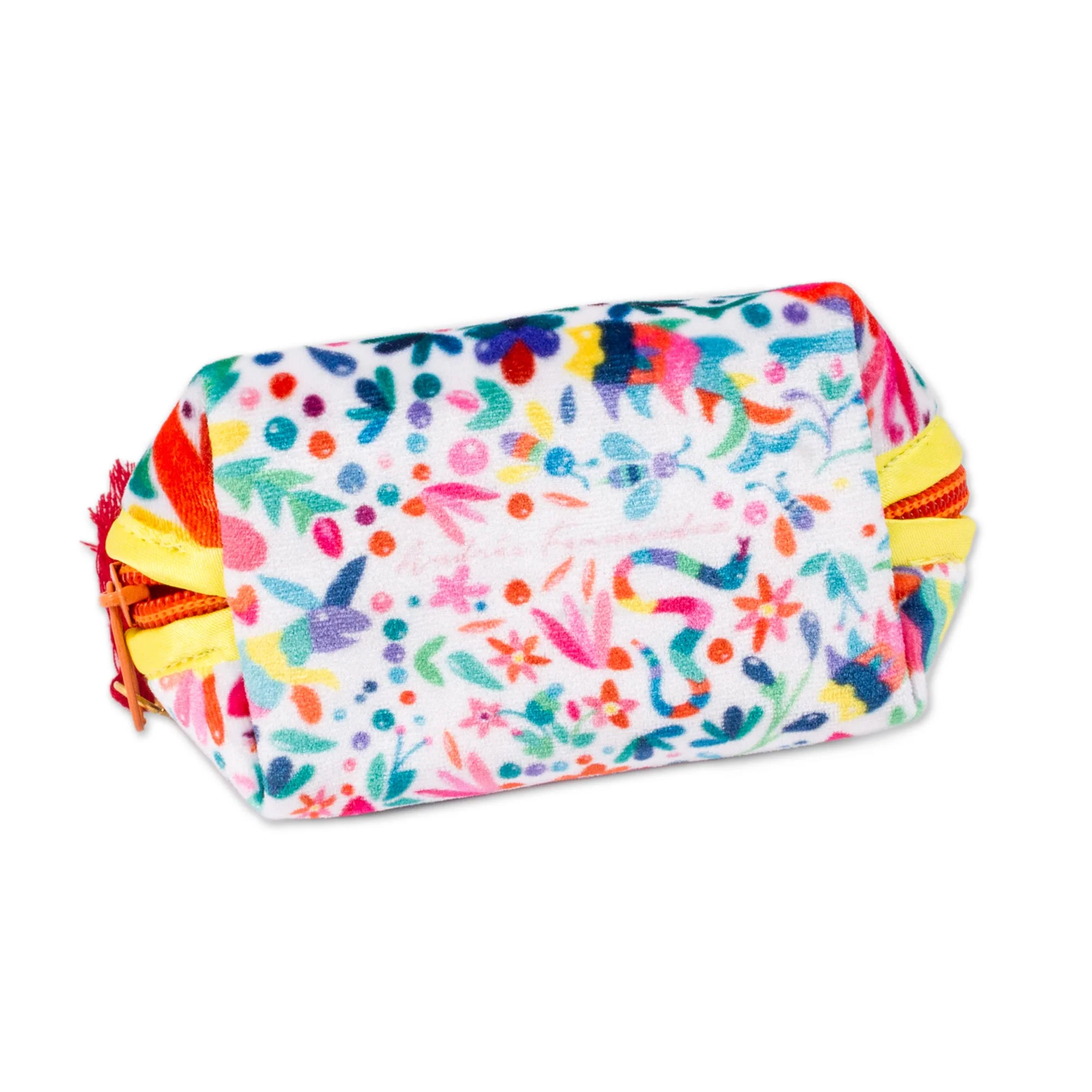 Otomi-Inspired Printed White Cosmetic Bag - Image 4