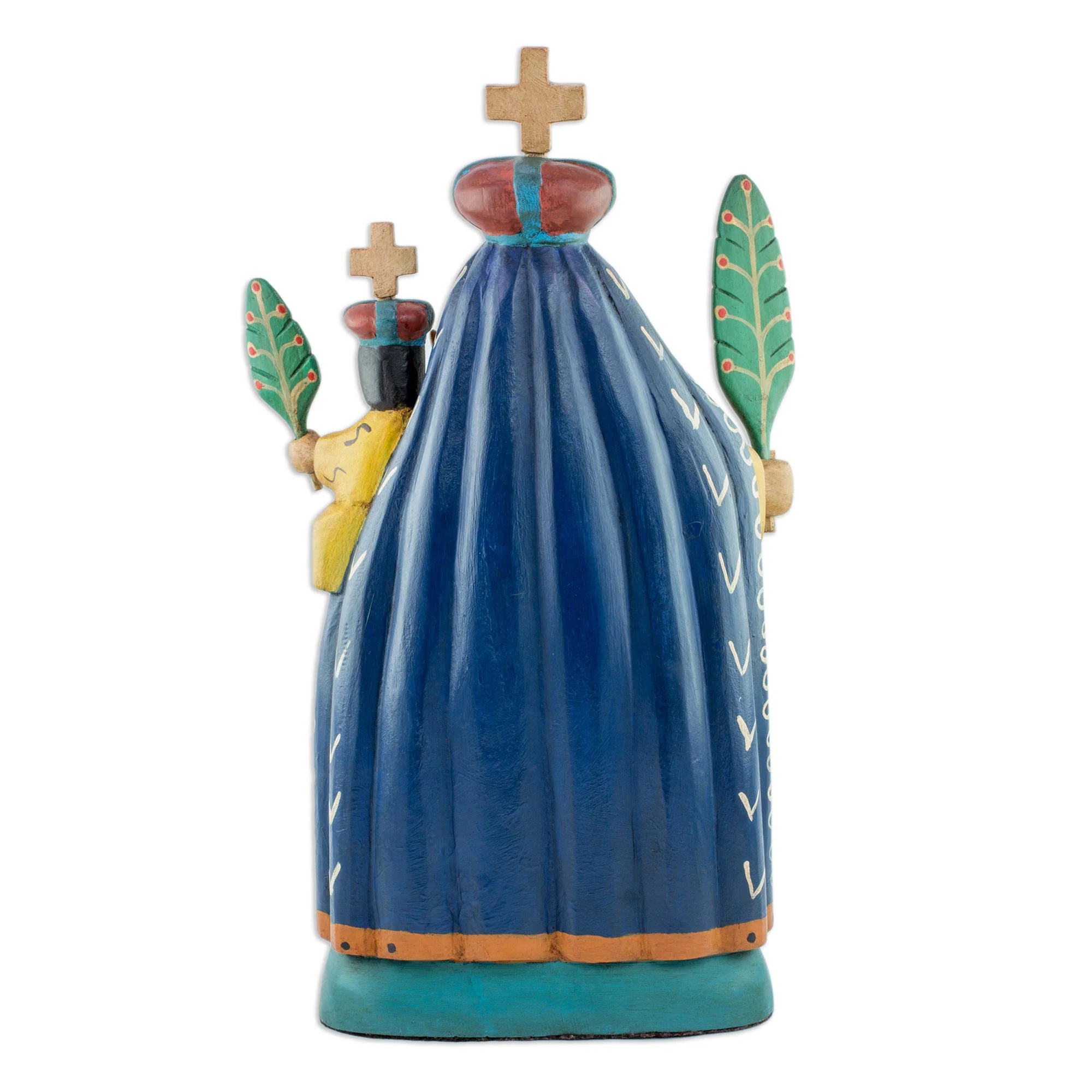 Our Lady of Candelaria Handcrafted Religious Wood Sculpture - Image 4