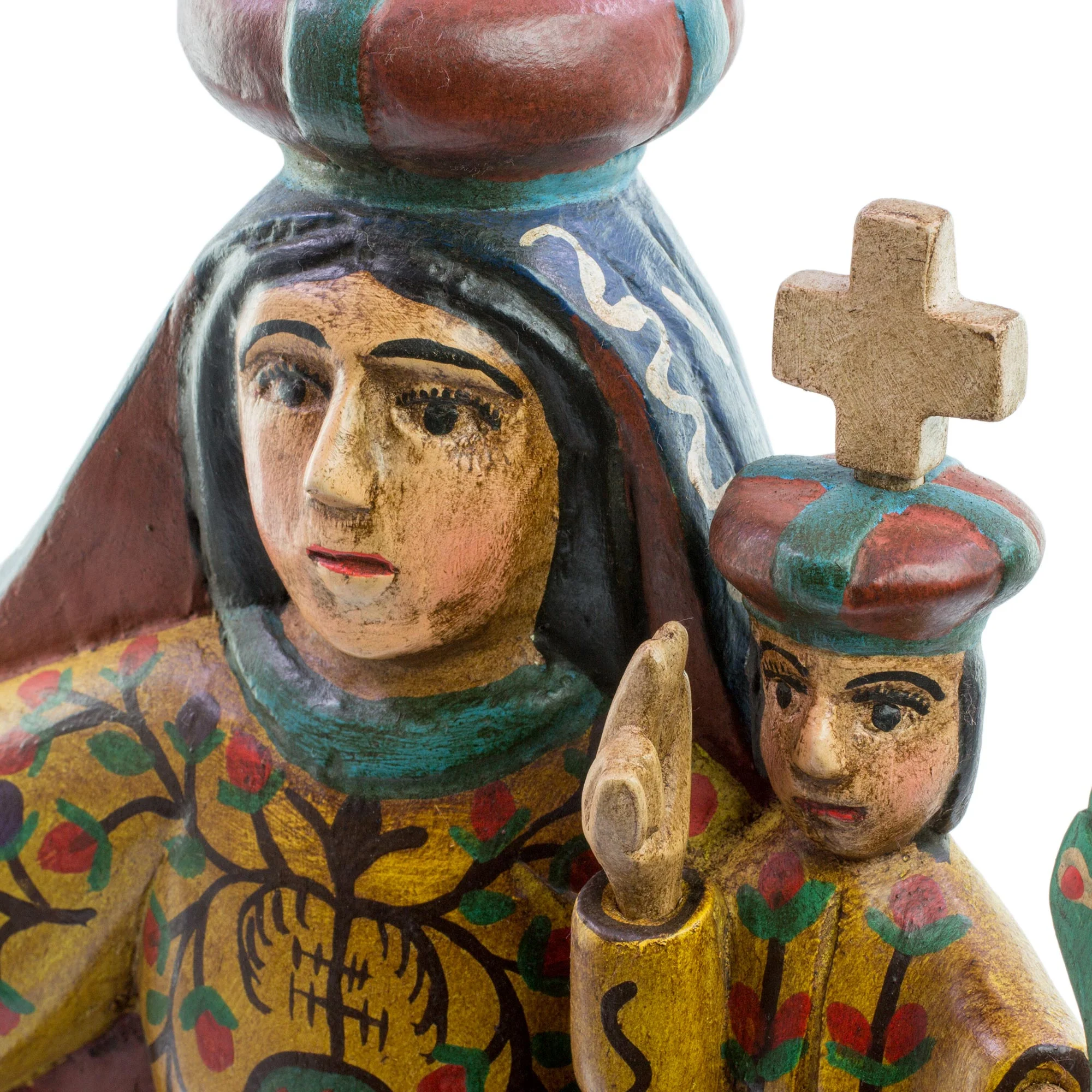 Our Lady of Candelaria Handcrafted Religious Wood Sculpture - Image 5