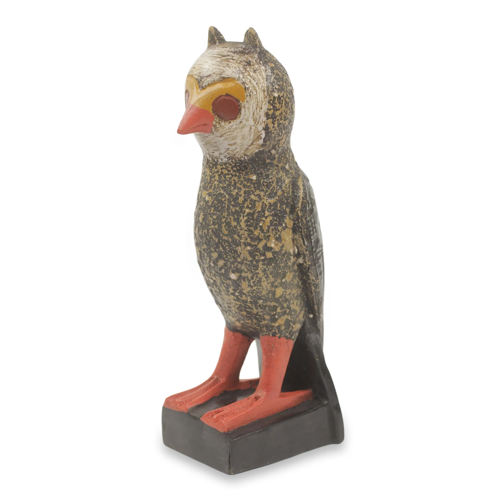 Owl Messenger Handcrafted Rustic African Bird Theme Wood Sculpture - Image 2