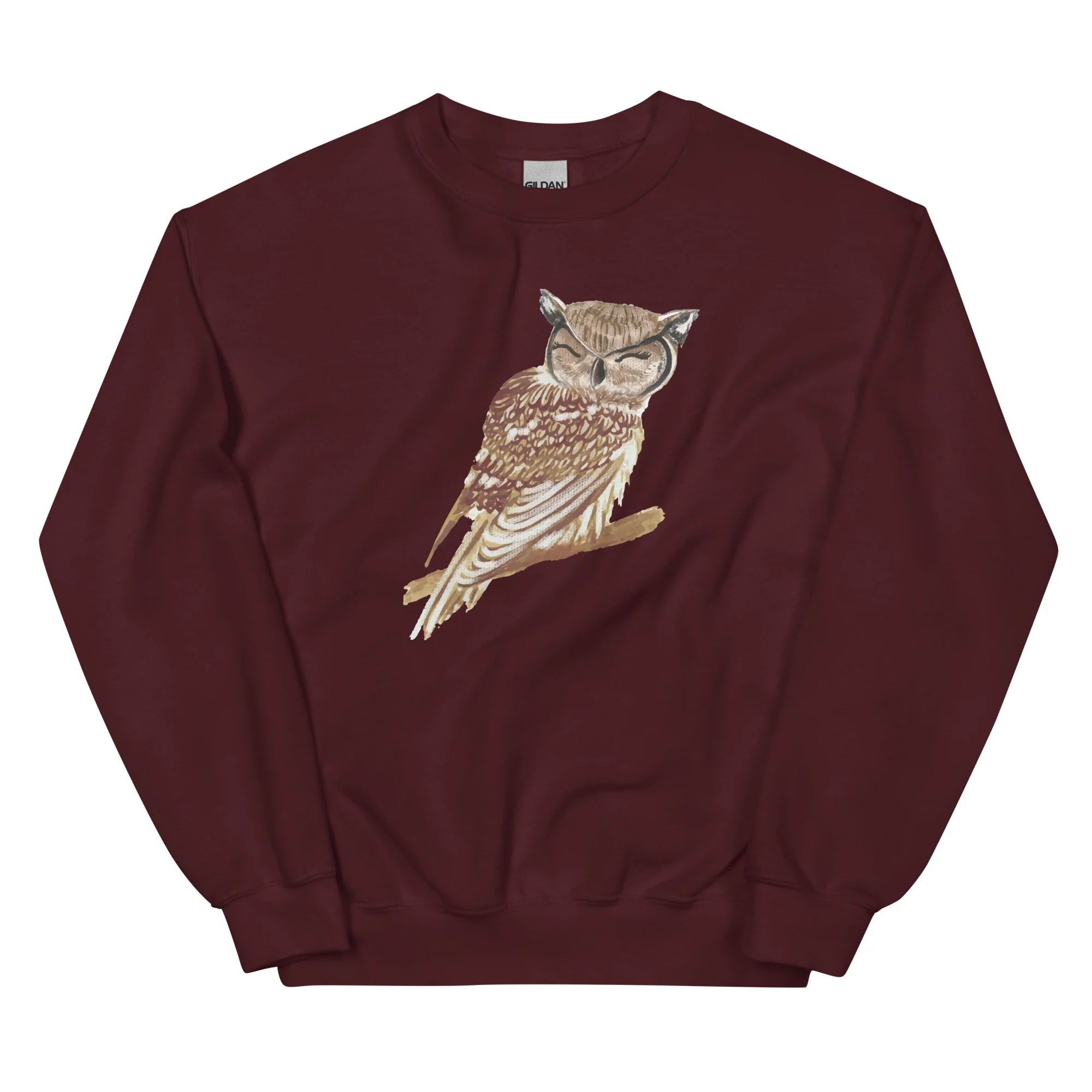 Owl on a Branch Crewneck Sweatshirt - Image 5