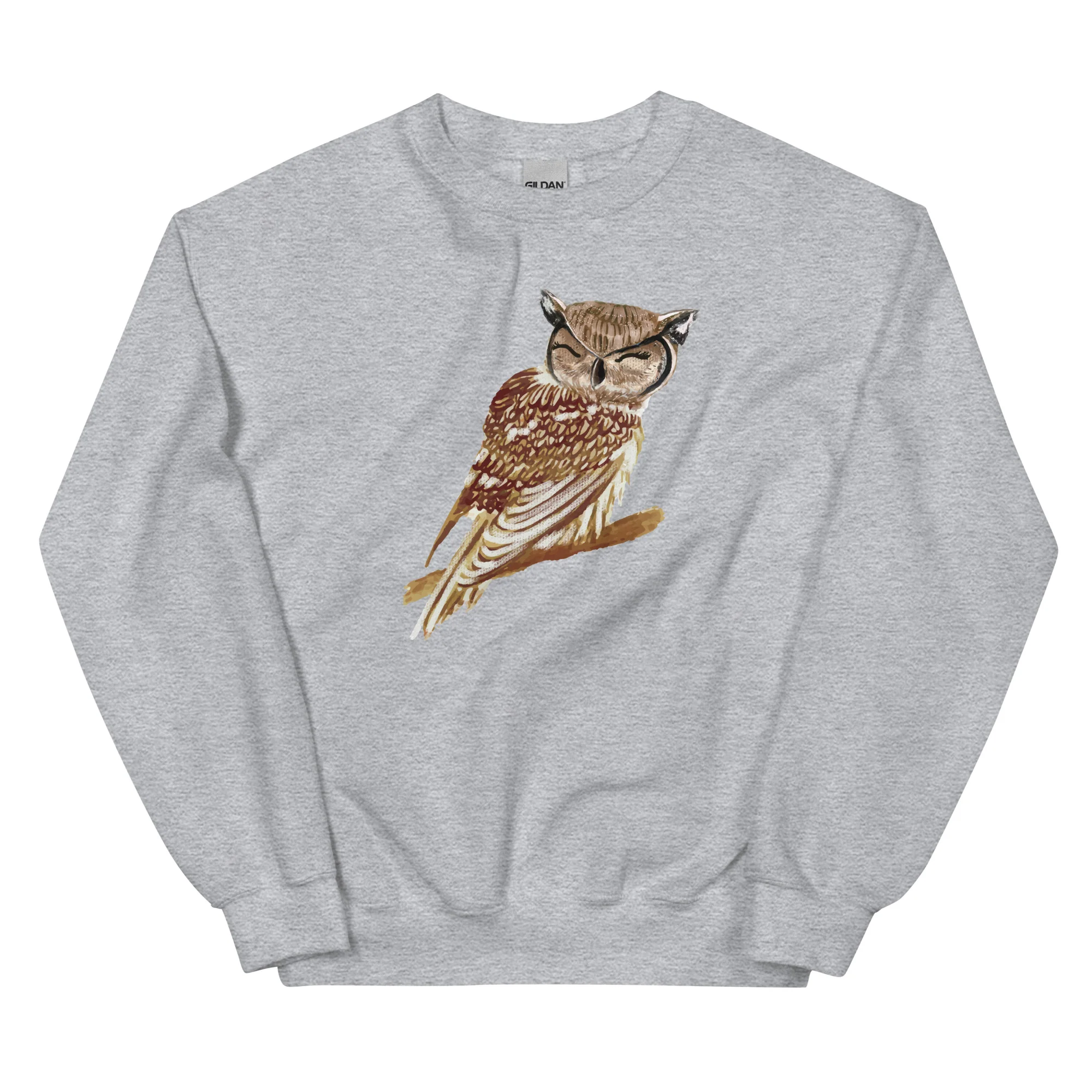 Owl on a Branch Crewneck Sweatshirt - Image 8