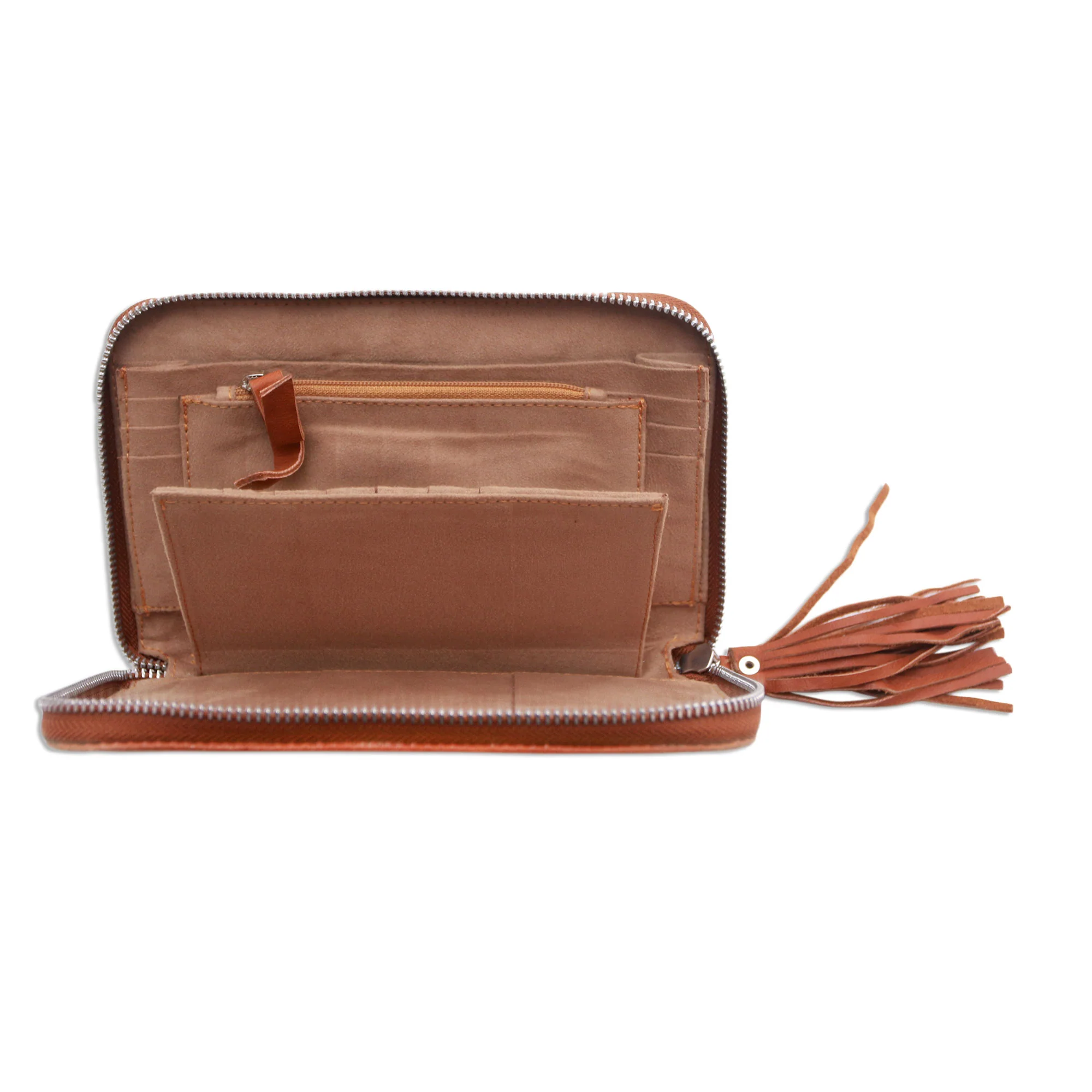 Padma Bloom Lotus Pattern Leather Clutch Crafted in Bali - Image 5