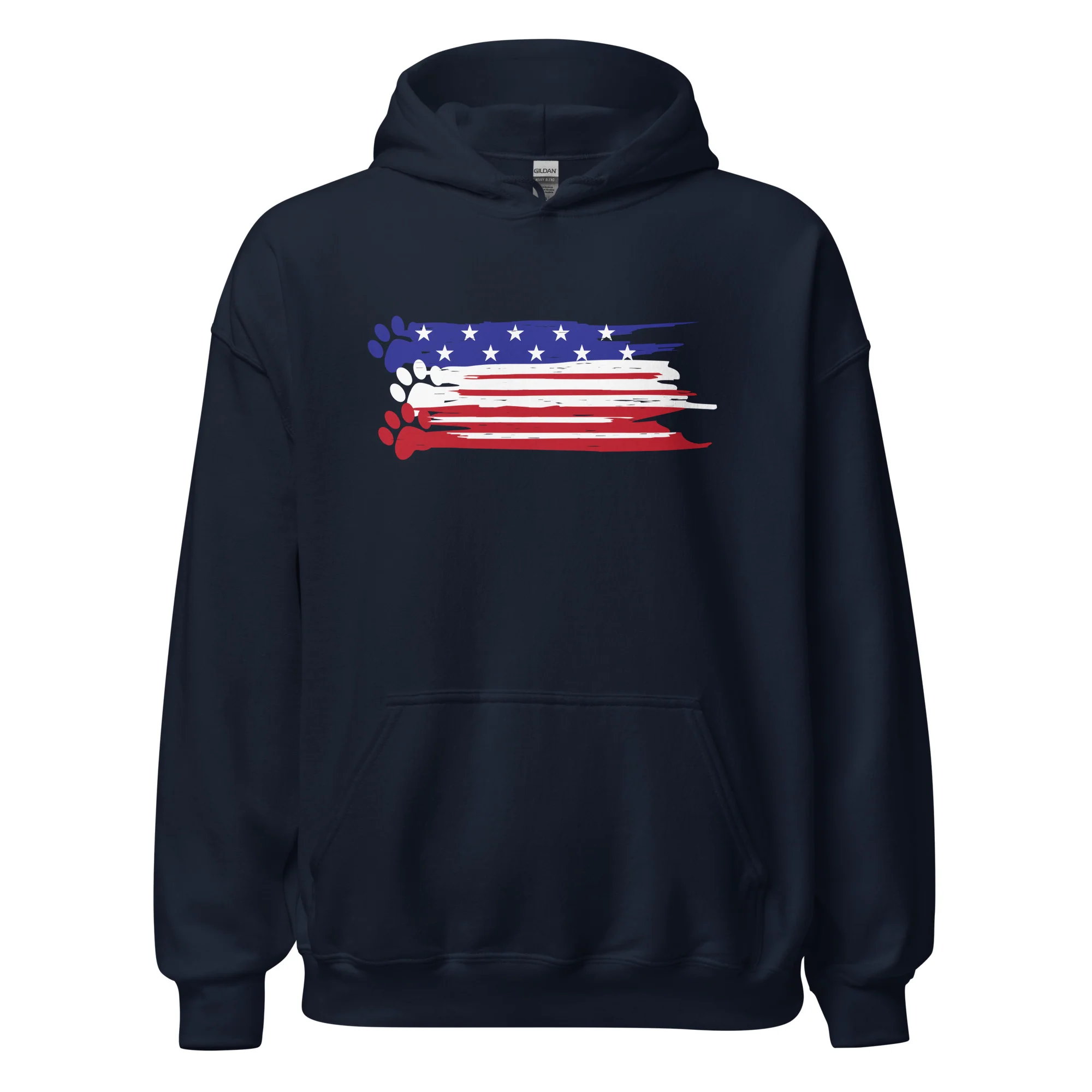Painted Flag Paw Prints Hoodie - Image 2