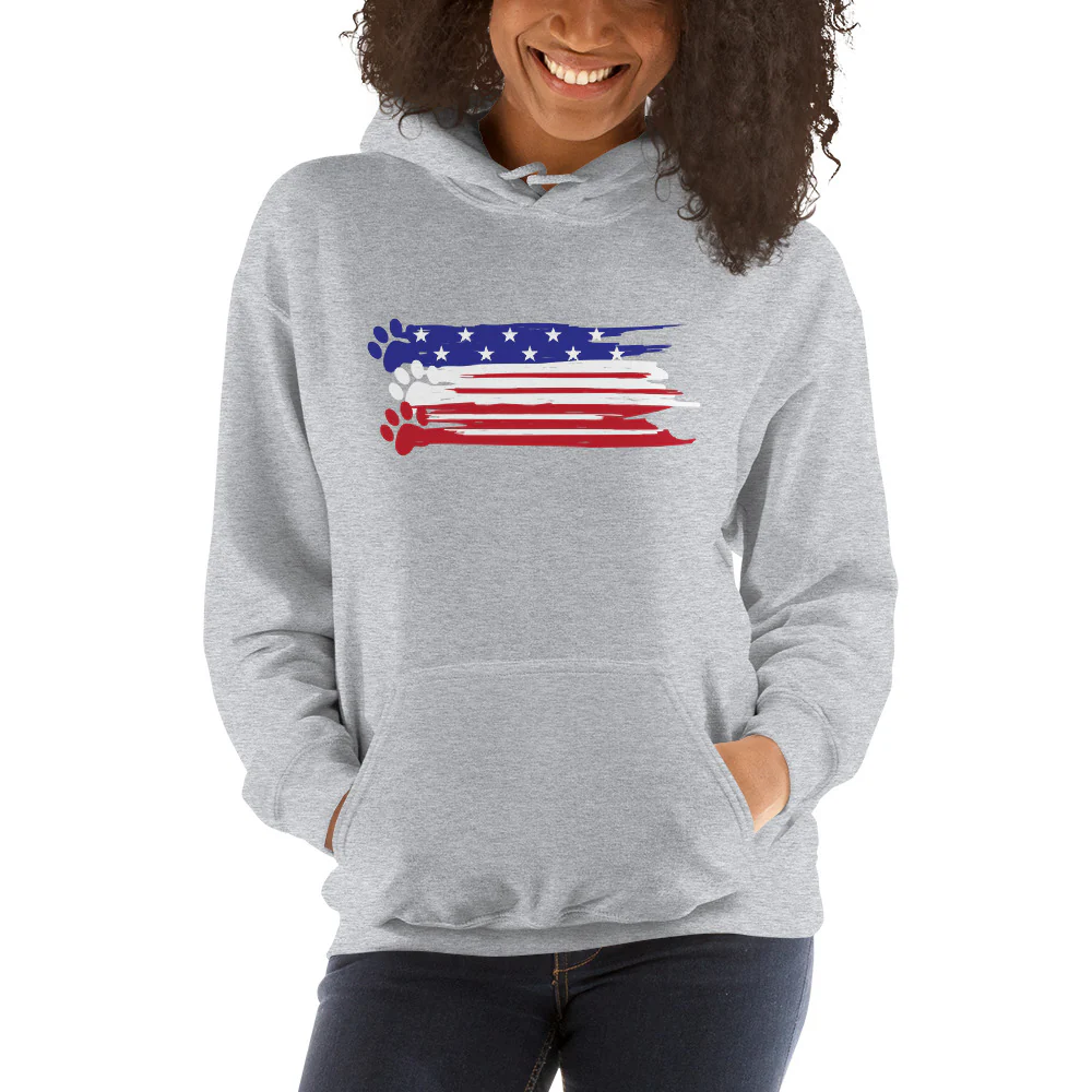 Painted Flag Paw Prints Hoodie - Image 7