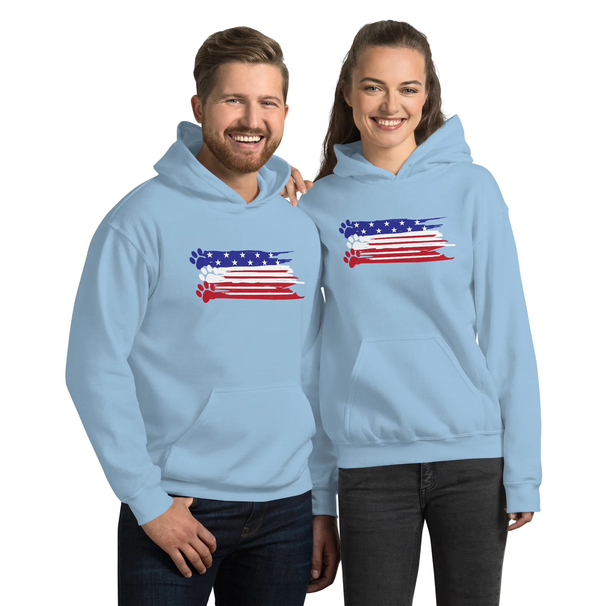 Painted Flag Paw Prints Hoodie - Image 8