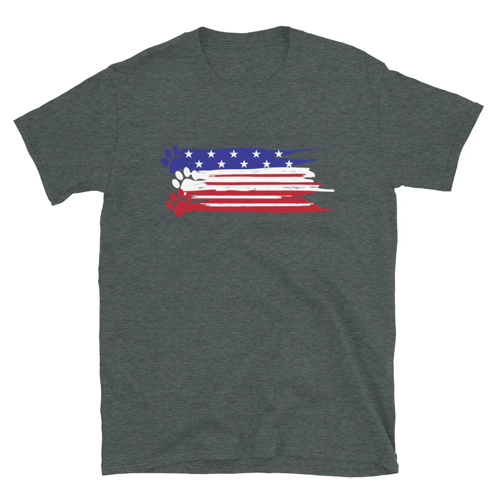 Painted Flag Paw Prints T-Shirt - Image 3