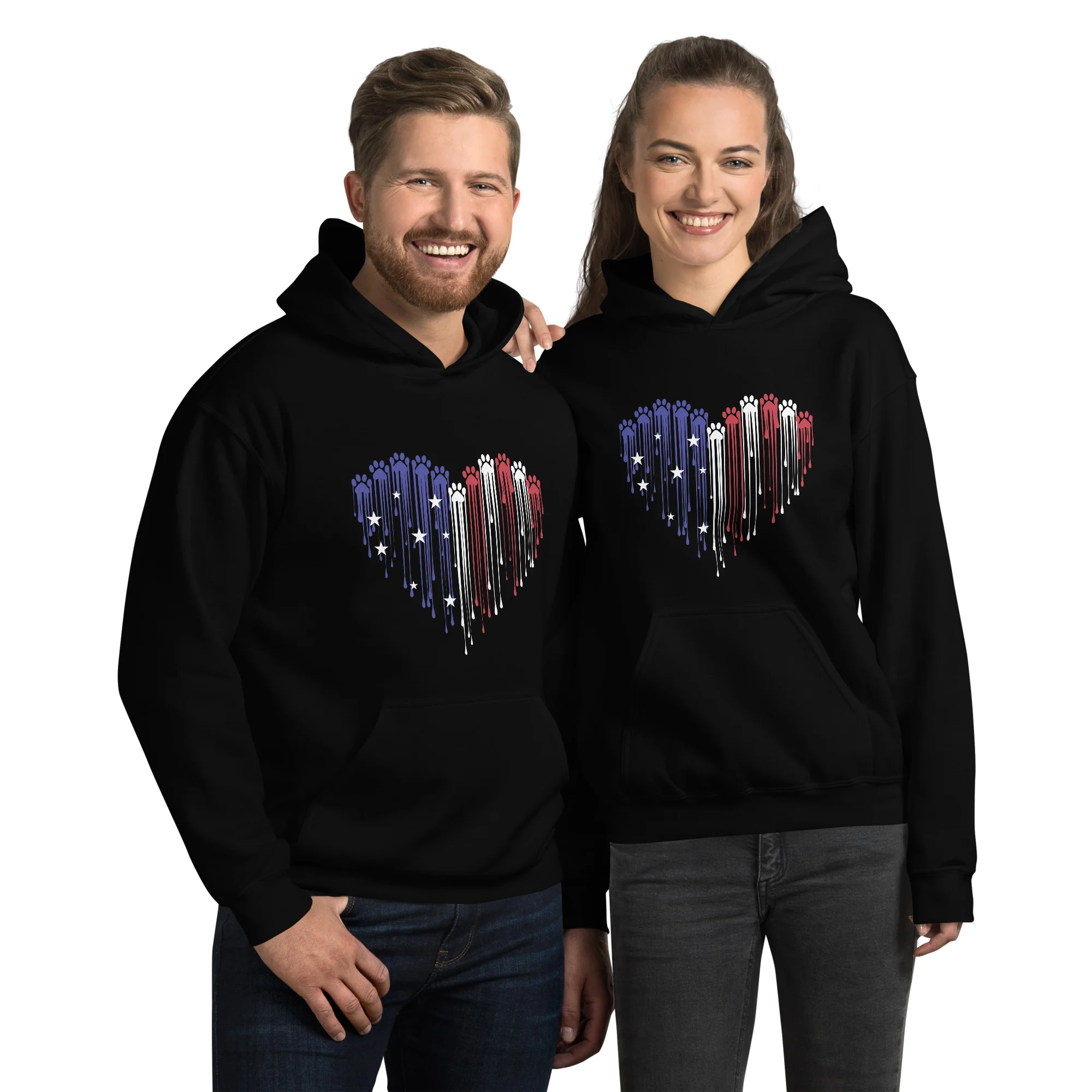 Painted Paws American Heart Flag Hoodie - Image 3