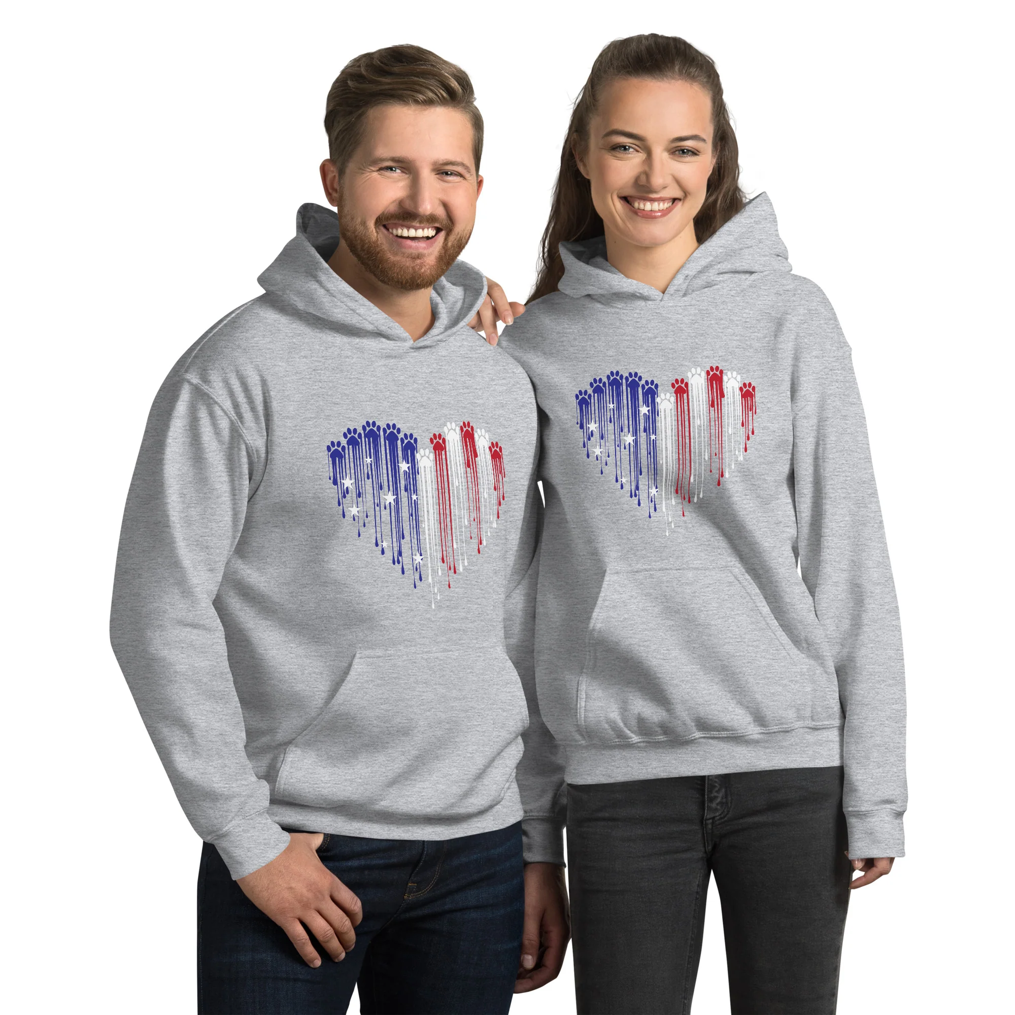Painted Paws American Heart Flag Hoodie - Image 4