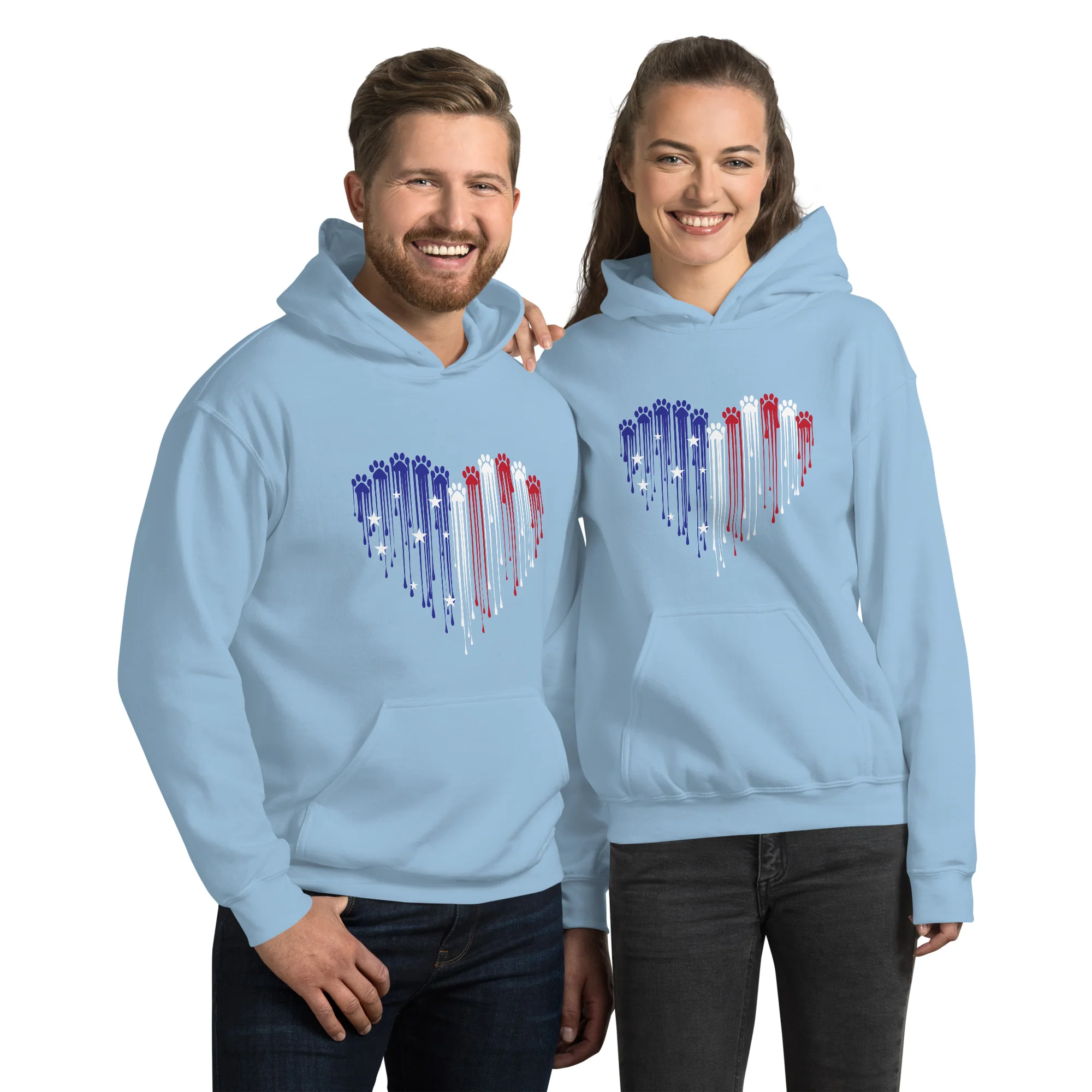 Painted Paws American Heart Flag Hoodie - Image 5