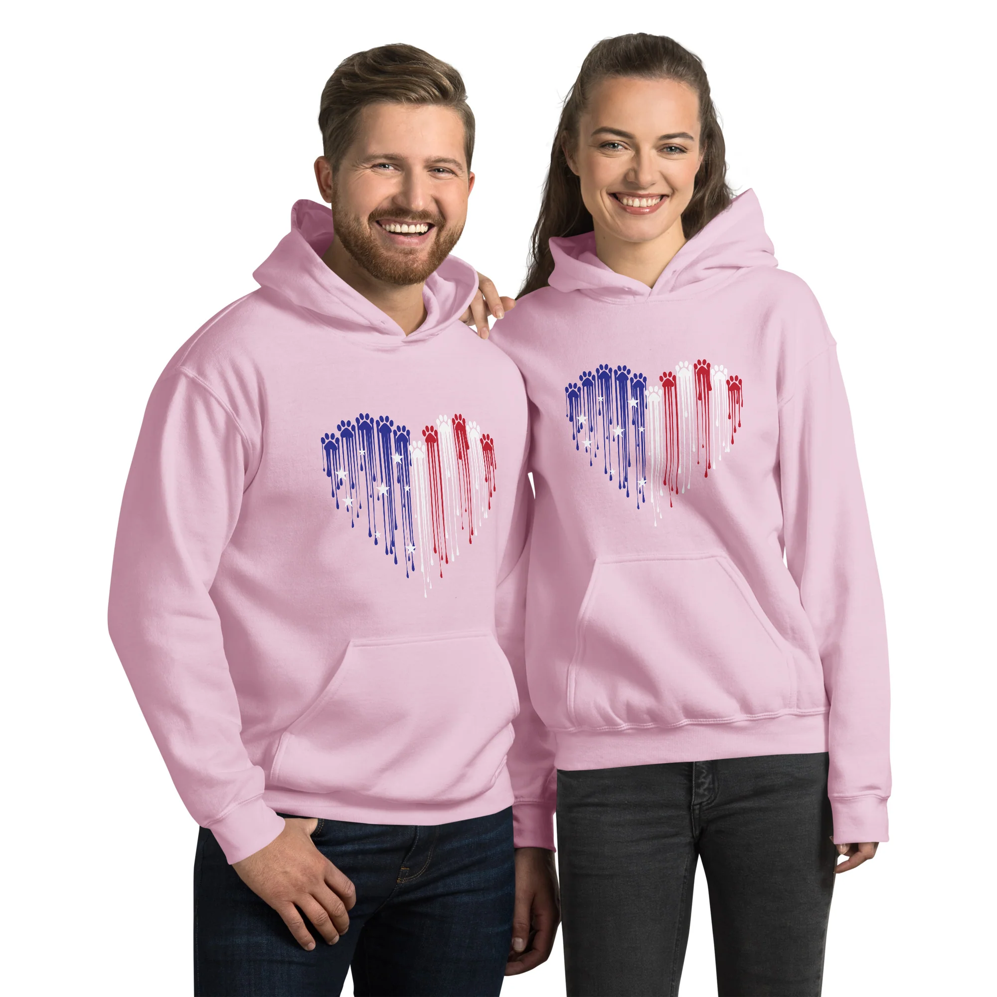 Painted Paws American Heart Flag Hoodie - Image 6