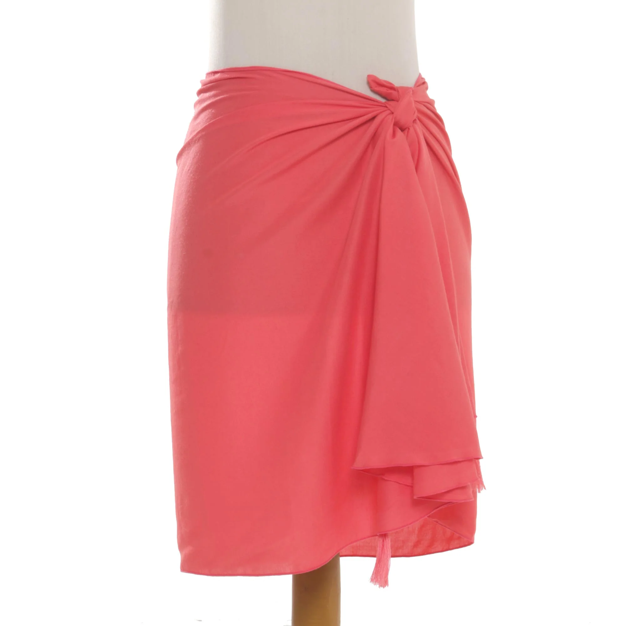 Paradise Breeze in Strawberry Handmade Pink 100% Rayon Short Sarong from Indonesia - Image 3