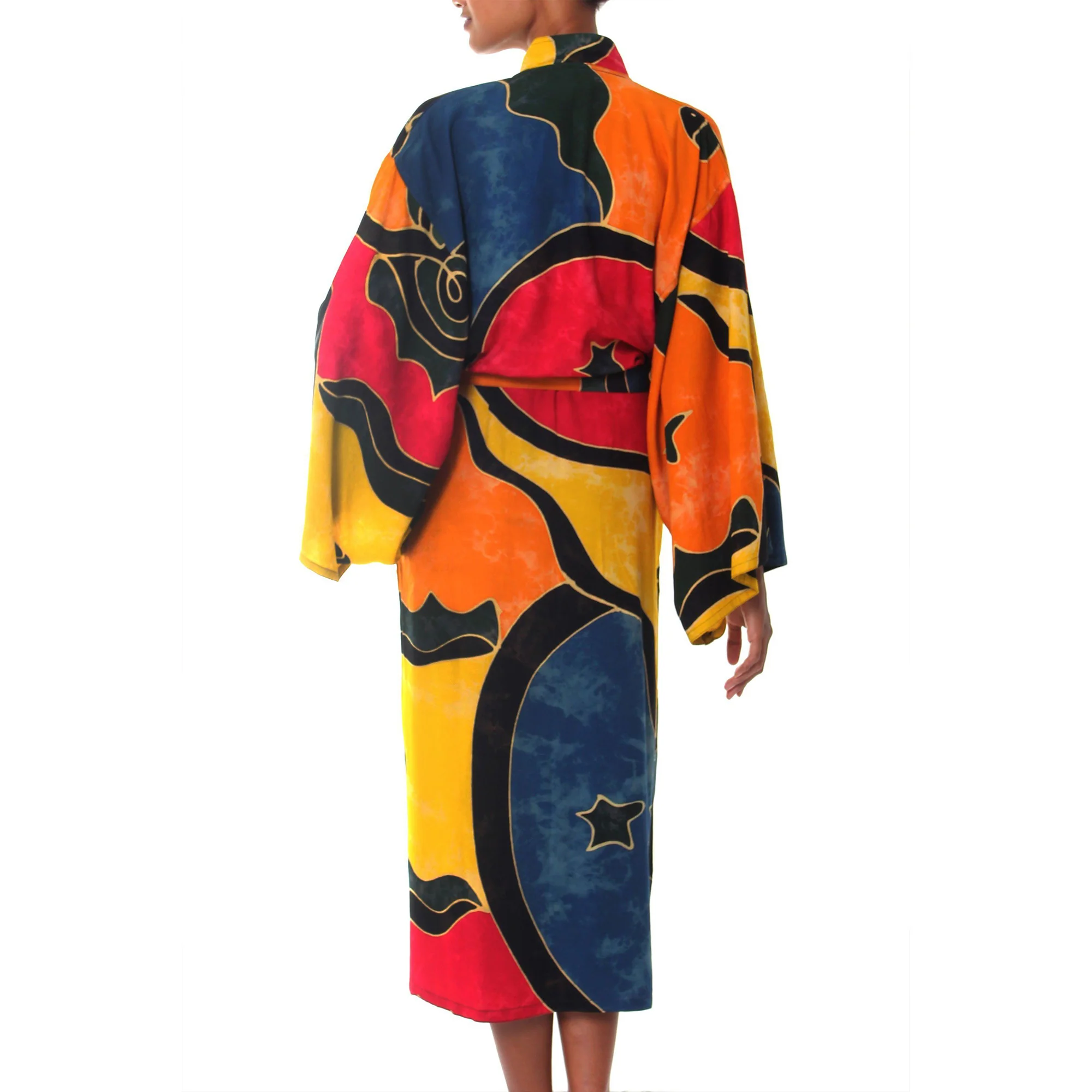 Paradise Peacock Women's Batik Robe - Image 4