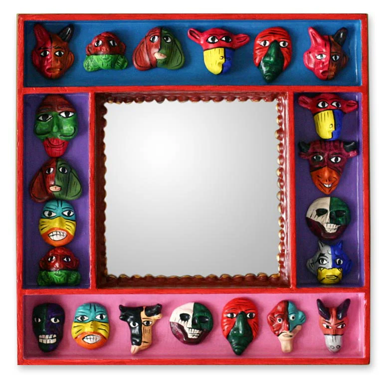 Party Of Masks Wall Mounted Mirror - Image 2